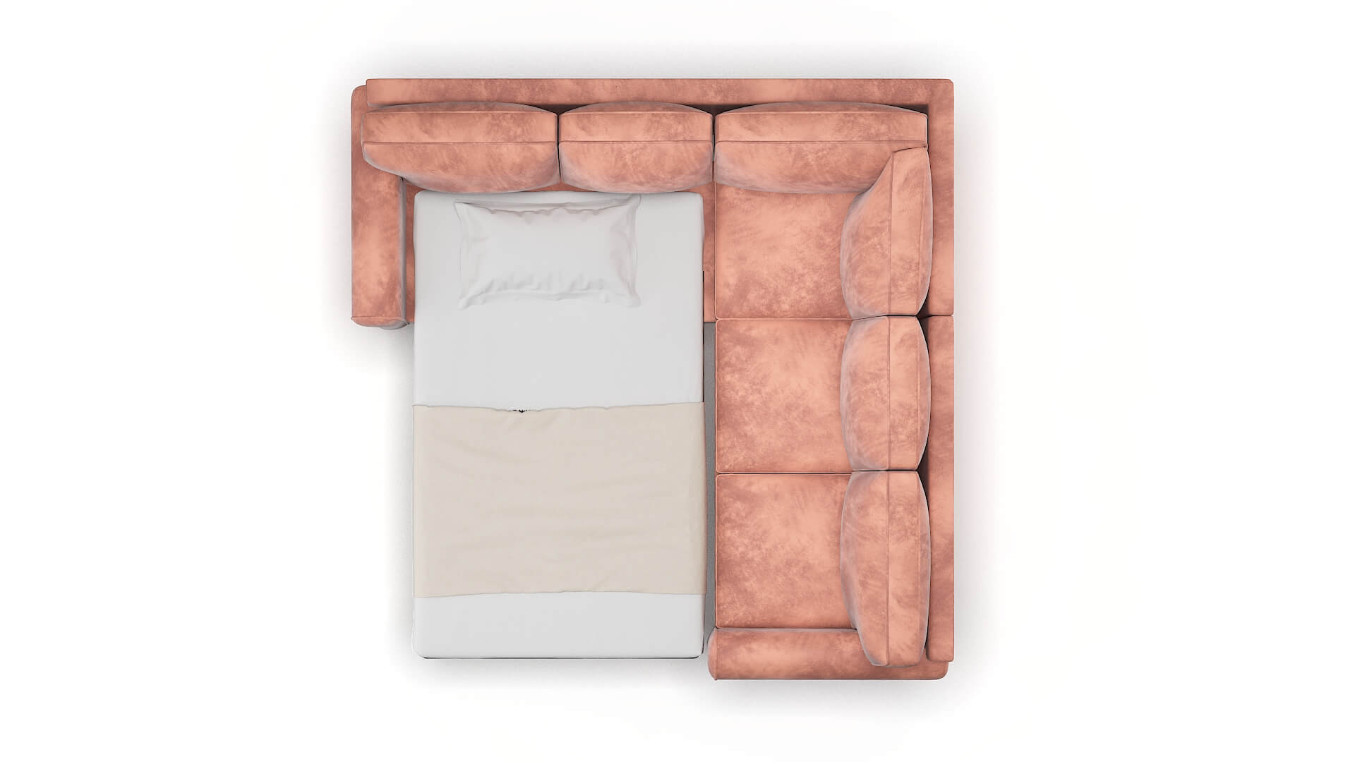 Augusta Royale Blush Sectional Sleeper Espresso legs 3