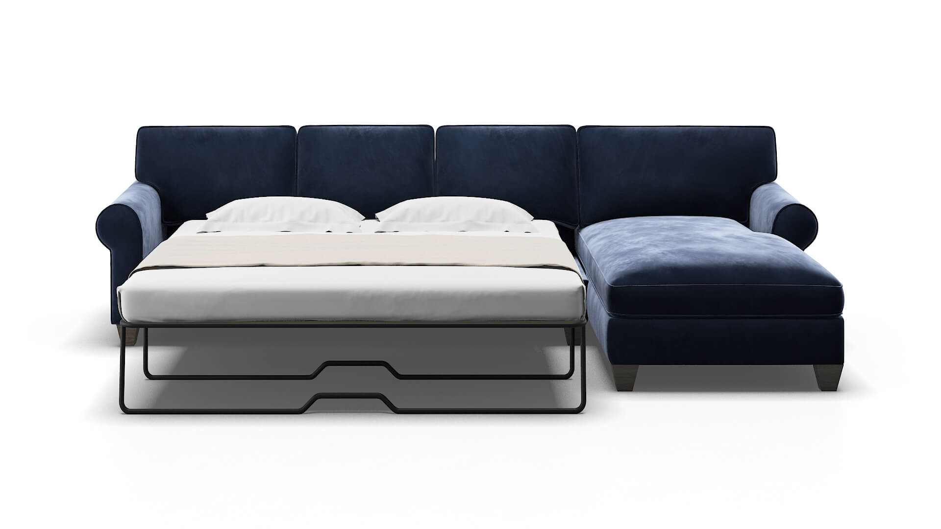 Augusta Royale Cobalt Panel Sleeper Espresso legs 1