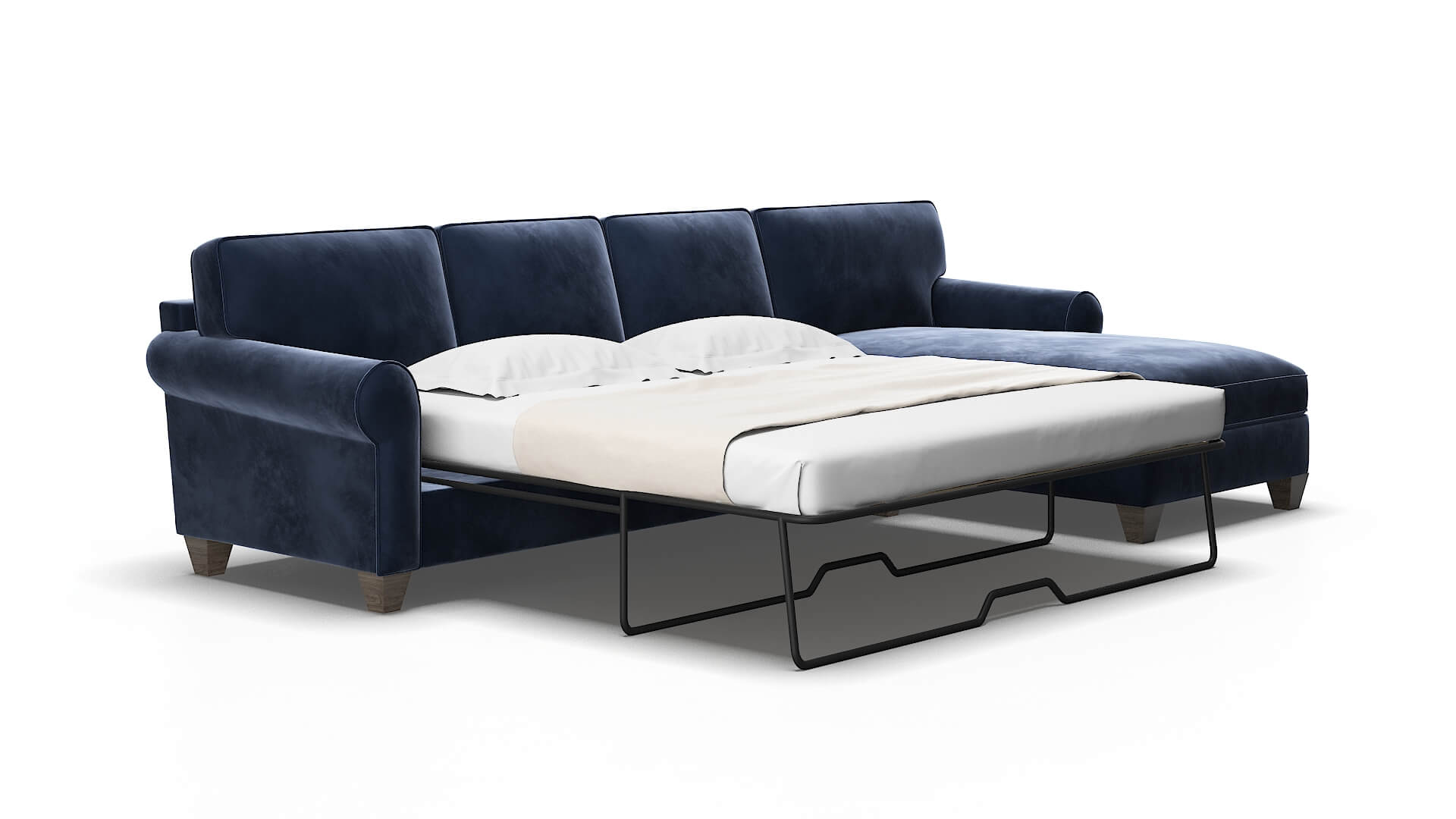 Augusta Royale cobalt Panel sleeper Espresso Legs  2