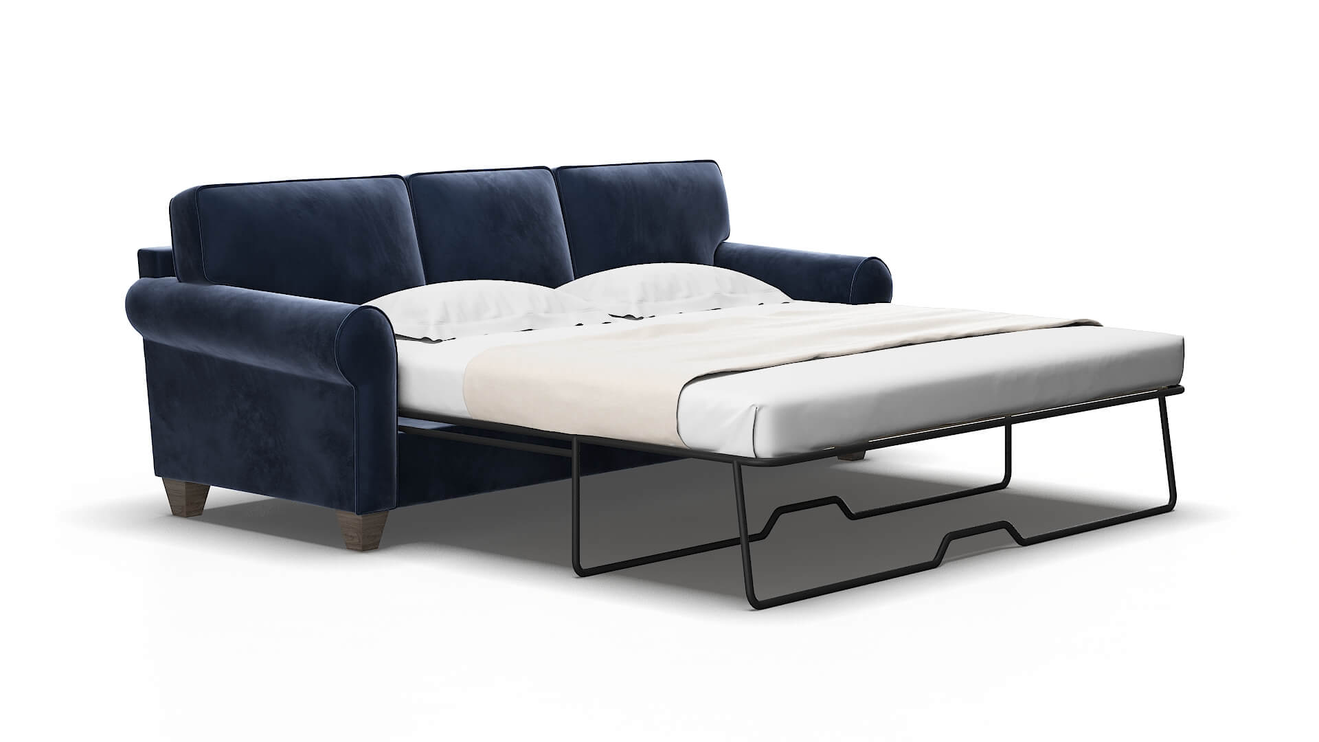 Augusta Royale cobalt Sofa sleeper Espresso Legs  2