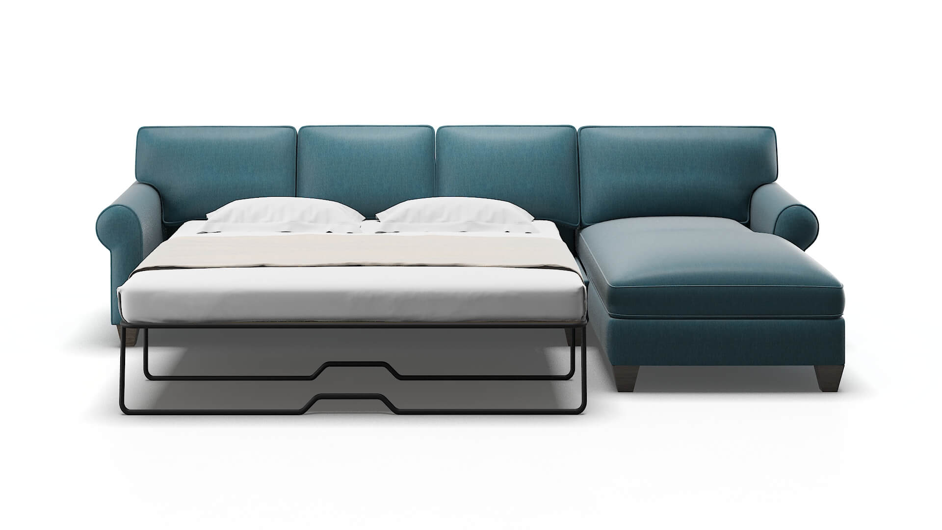 Augusta Royale Electric_blue Panel Sleeper Espresso legs 1