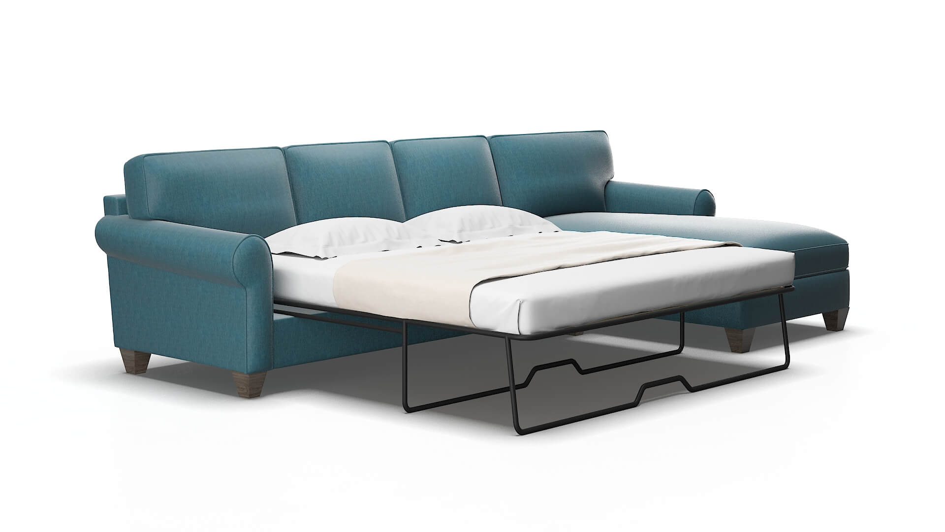 Augusta Royale electric_blue Panel sleeper Espresso Legs  2