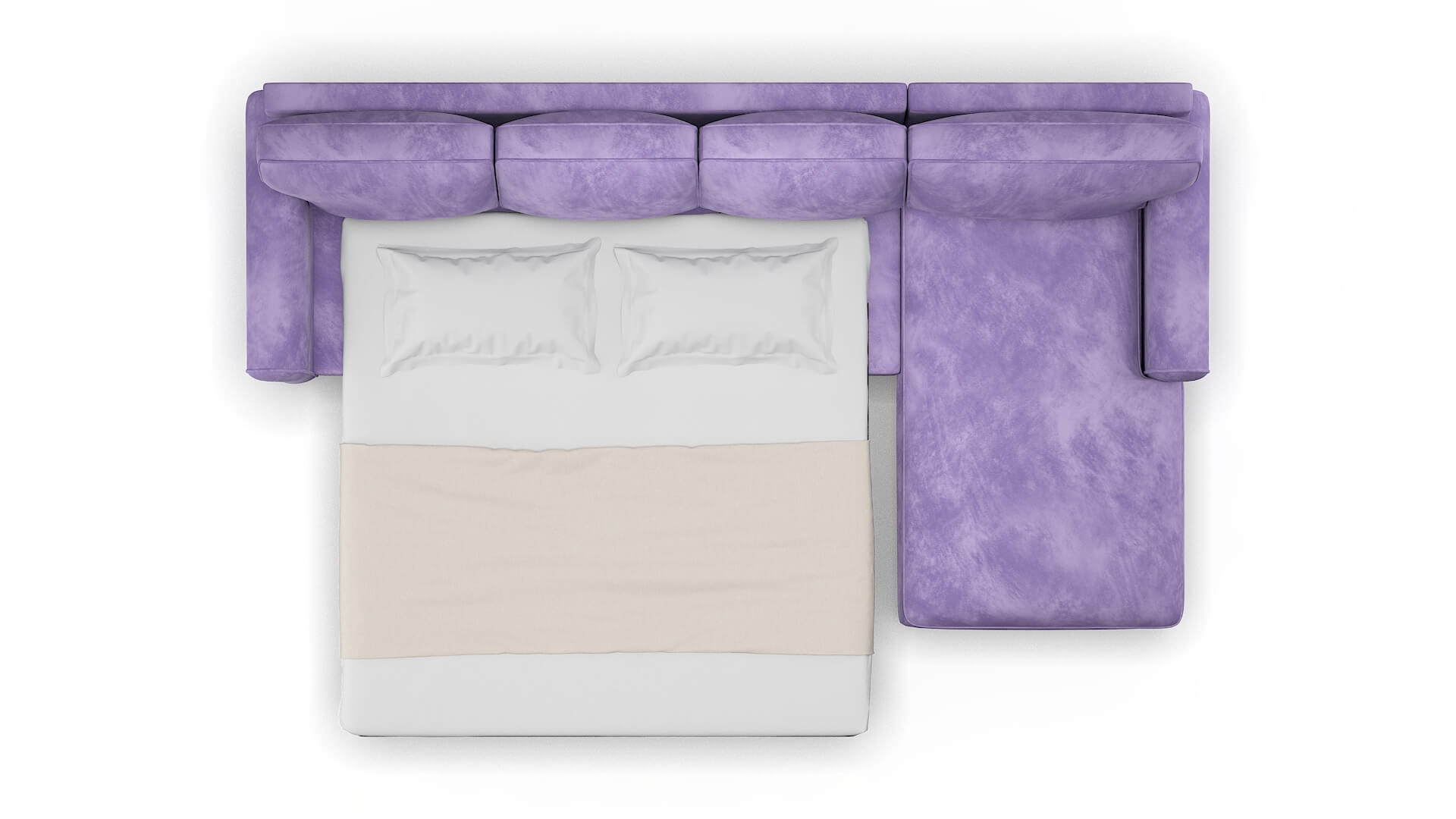 Augusta Royale Lavender Panel Sleeper Espresso legs 3