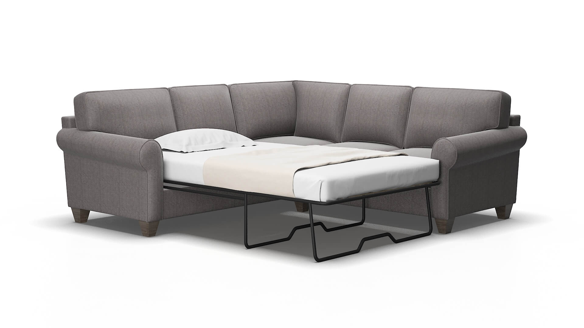 Augusta Sasha granite Sectional sleeper Espresso Legs  2