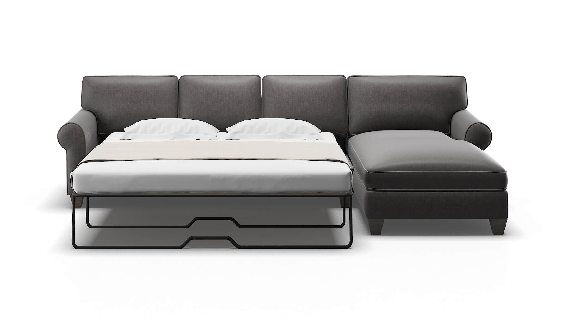 Augusta Sasha Grey Panel Sleeper Espresso legs 1