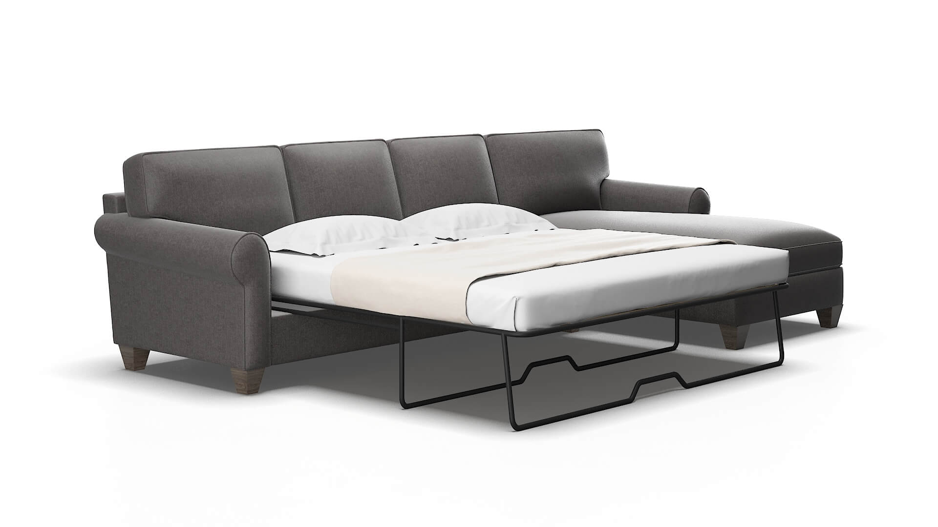 Augusta Sasha grey Panel sleeper Espresso Legs  2