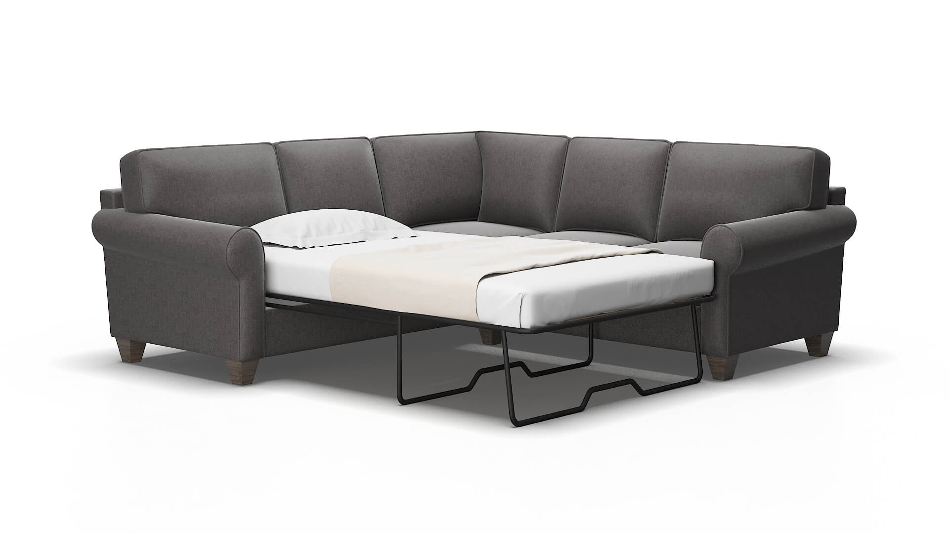 Augusta Sasha grey Sectional sleeper Espresso Legs  2