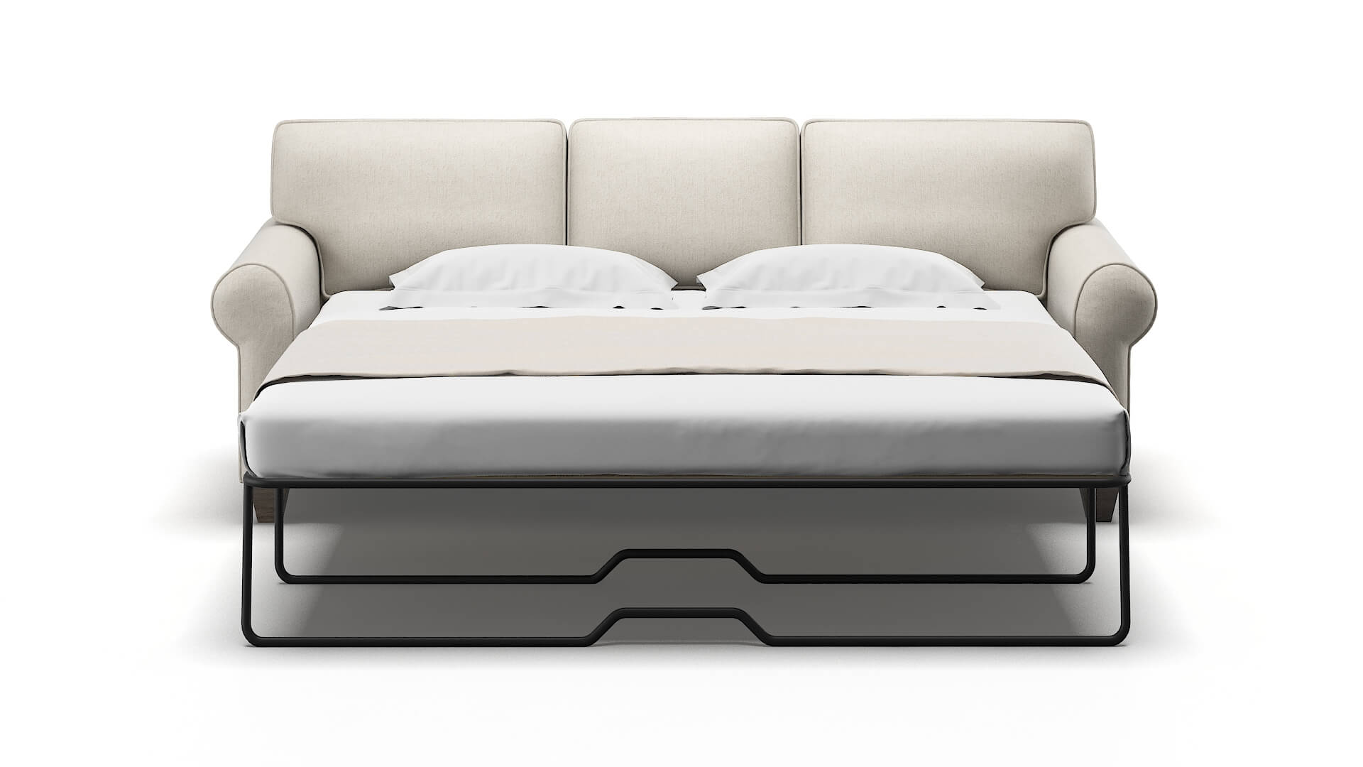 Augusta Sasha Linen Sofa Sleeper Espresso legs 1