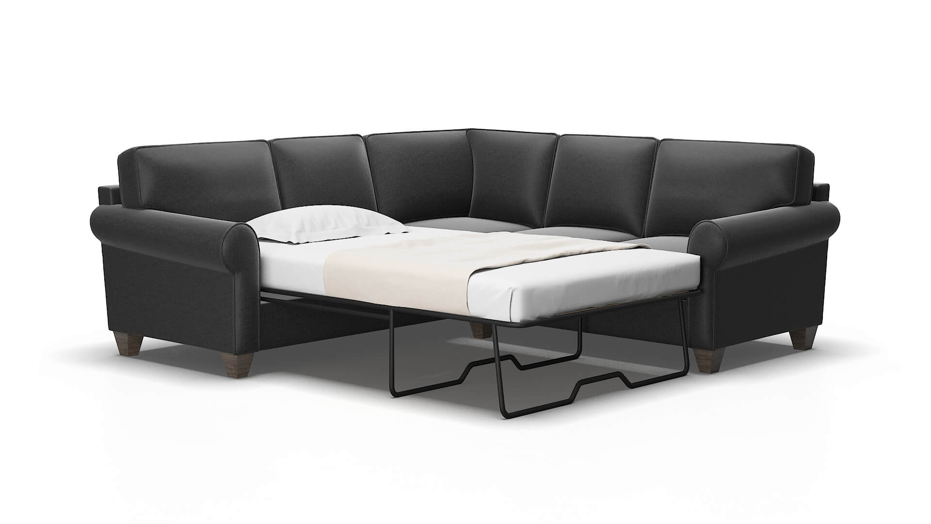 Augusta Sosoftness 54 Sectional Sleeper Espresso legs 2
