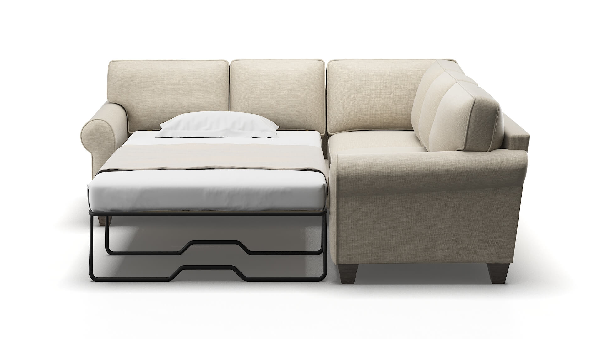 Augusta Sosoftness 72 Sectional Sleeper Espresso legs 1