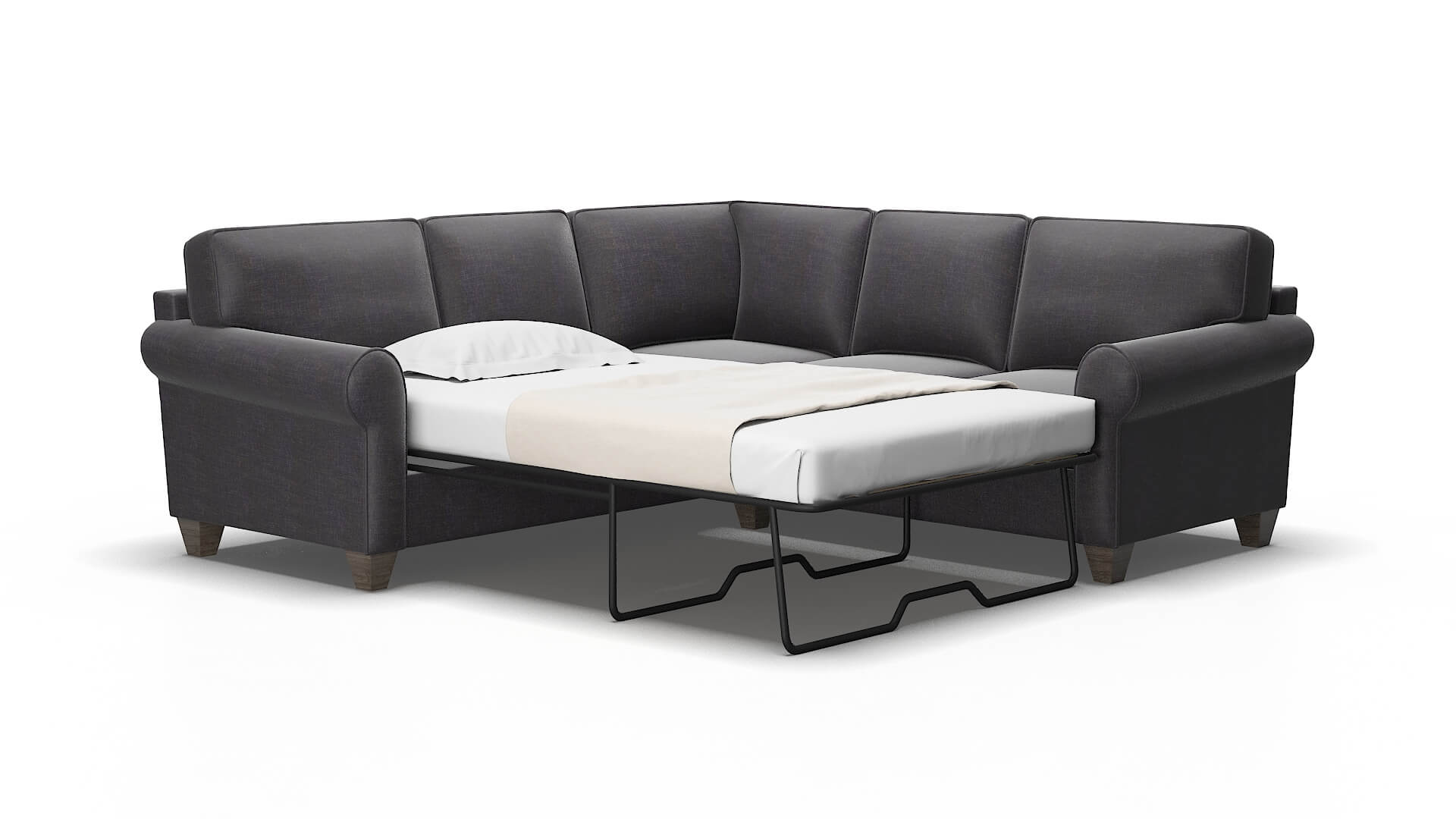 Augusta Venus Onyx Sectional Sleeper Espresso legs 2