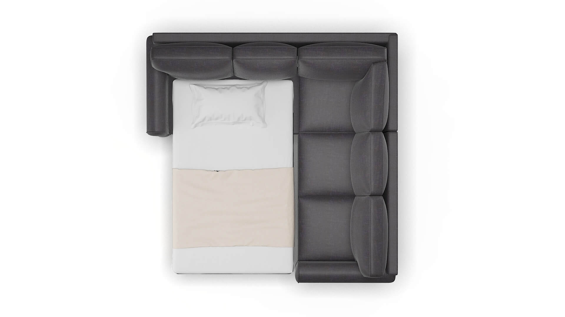 Augusta Venus Onyx Sectional Sleeper Espresso legs 3