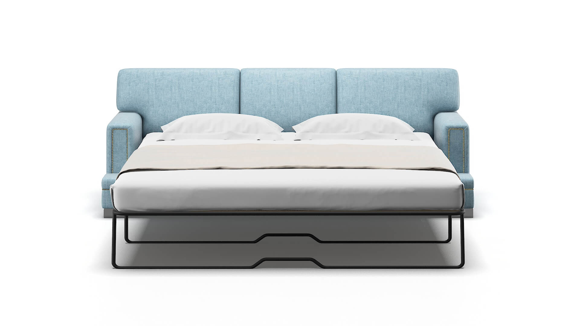 Barcelona Atlas Turquoise Sofa Sleeper Espresso legs 1