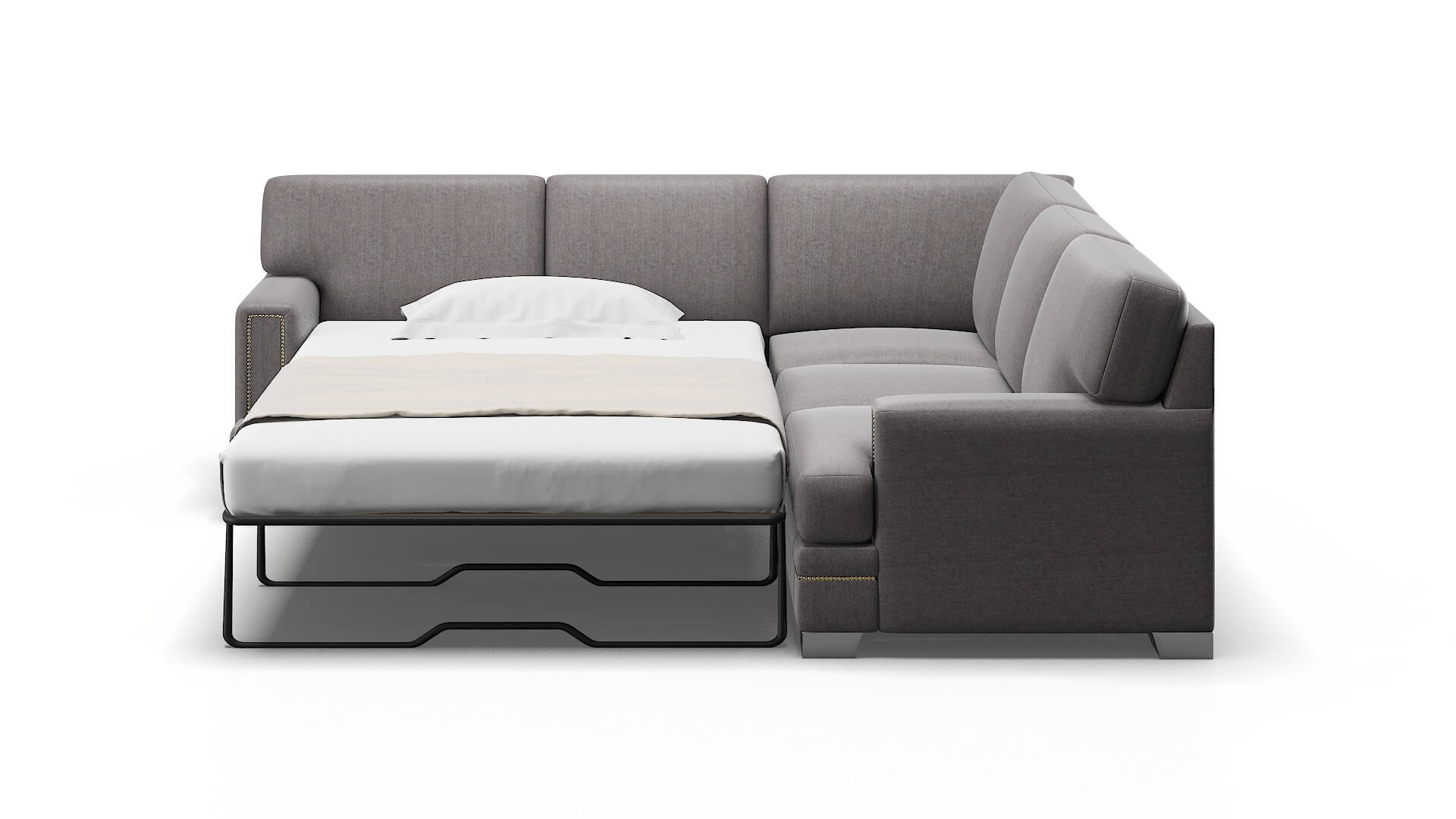 Barcelona Atlas_plz Silver Sectional Sleeper Espresso legs 1