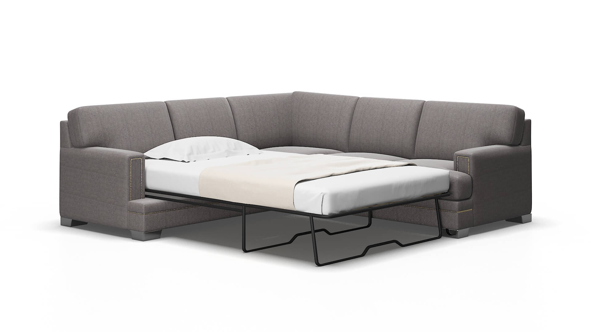 Barcelona Atlas_plz Silver Sectional Sleeper Espresso legs 2