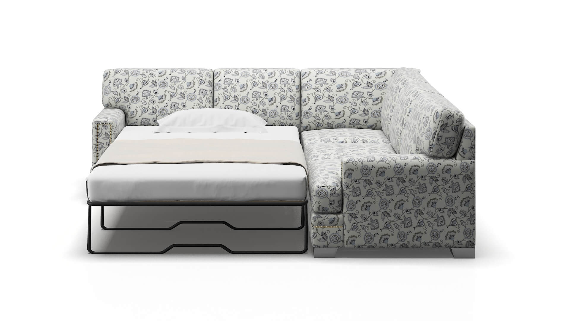 Barcelona Avignon Sky Sectional Sleeper Espresso legs 1