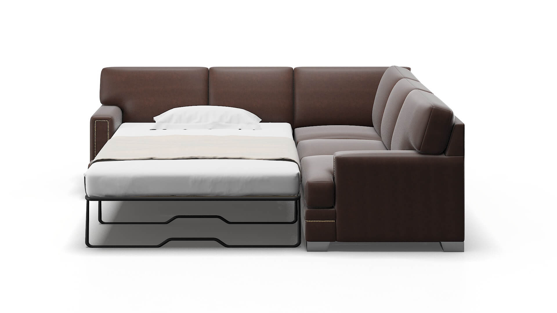 Barcelona Bella Espresso Sectional Sleeper Espresso legs 1