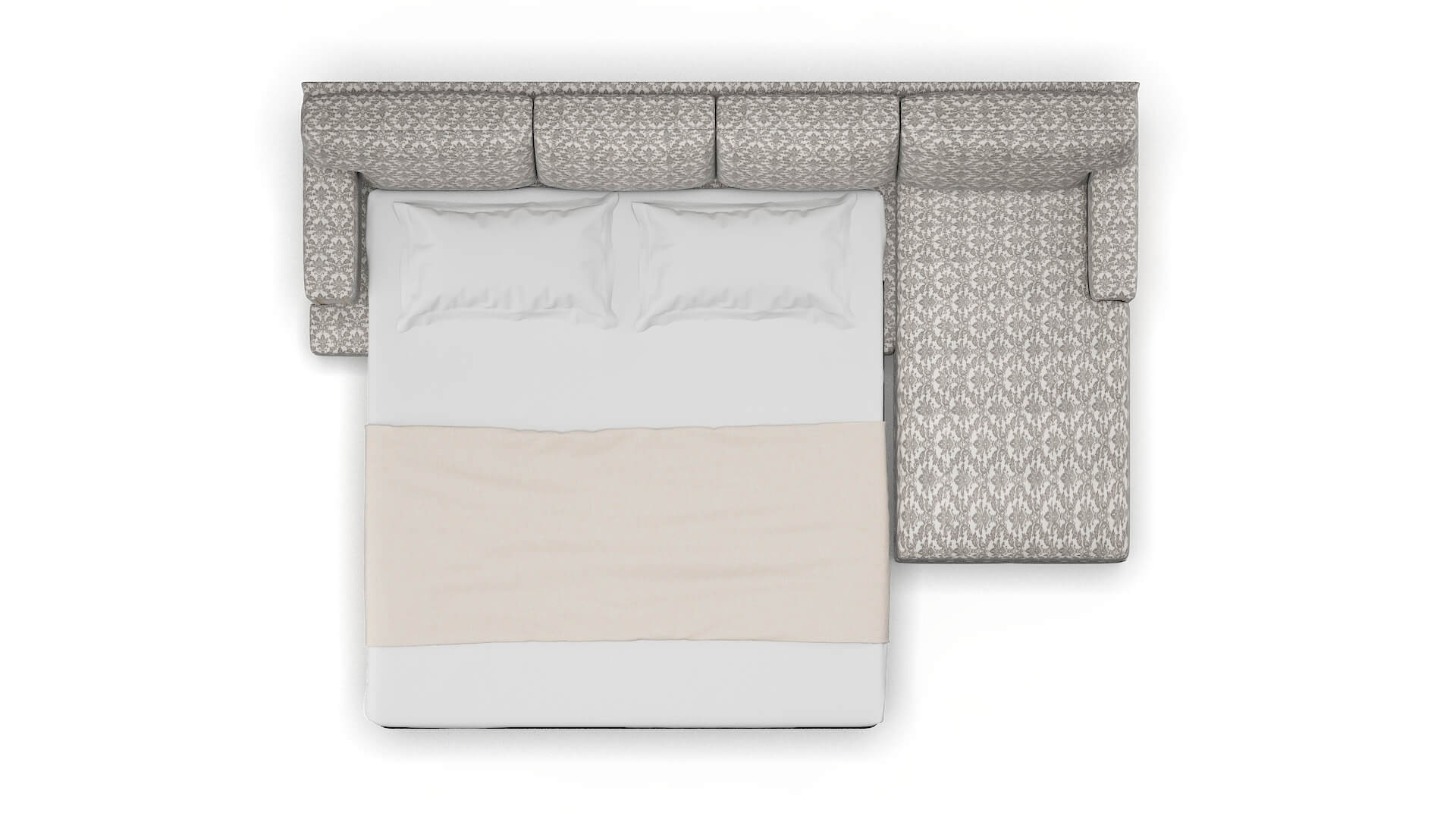 Barcelona Bergamo Dove Panel Sleeper Espresso legs 3