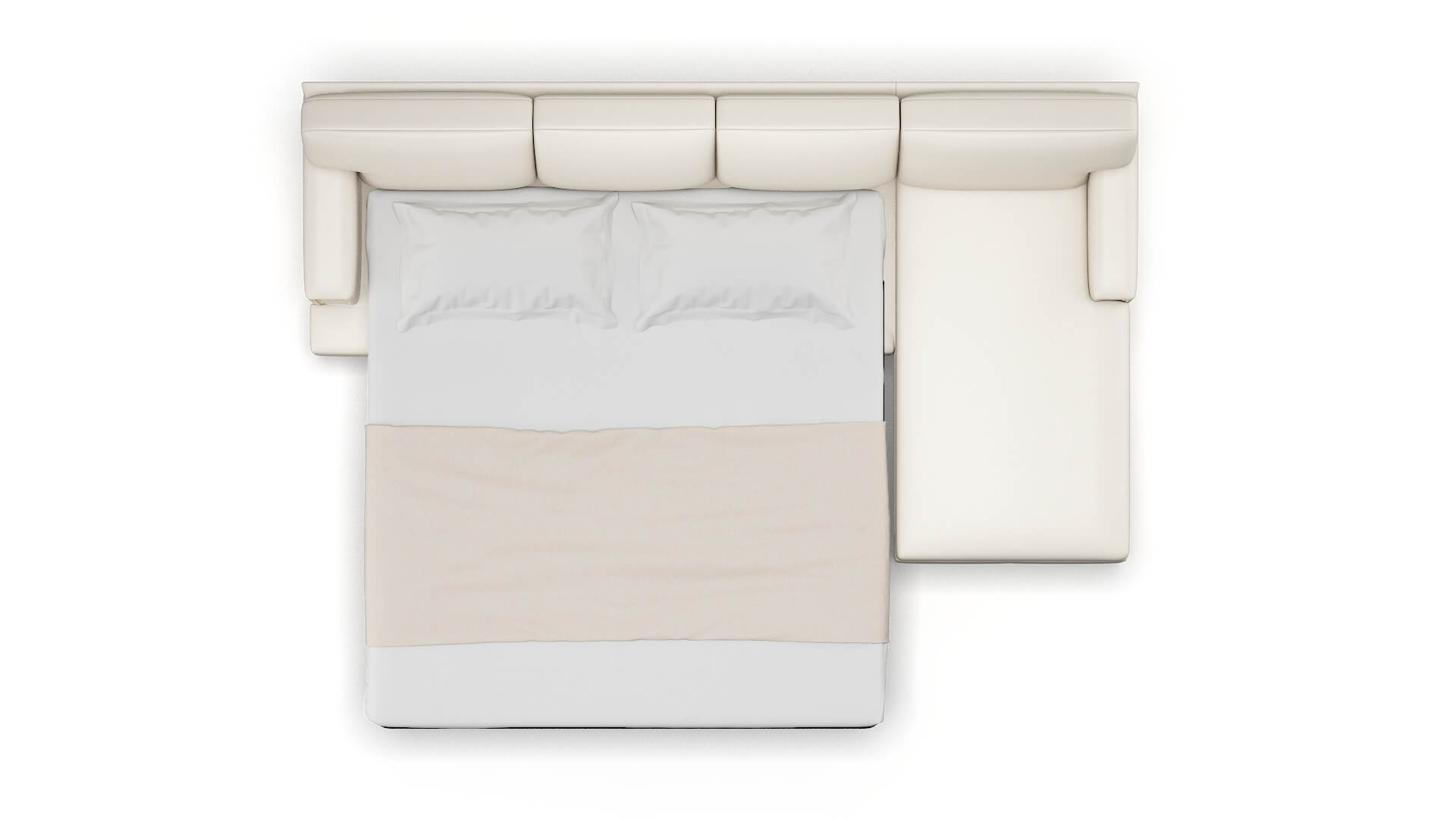 Barcelona Blanche Milky Panel Sleeper Espresso legs 3