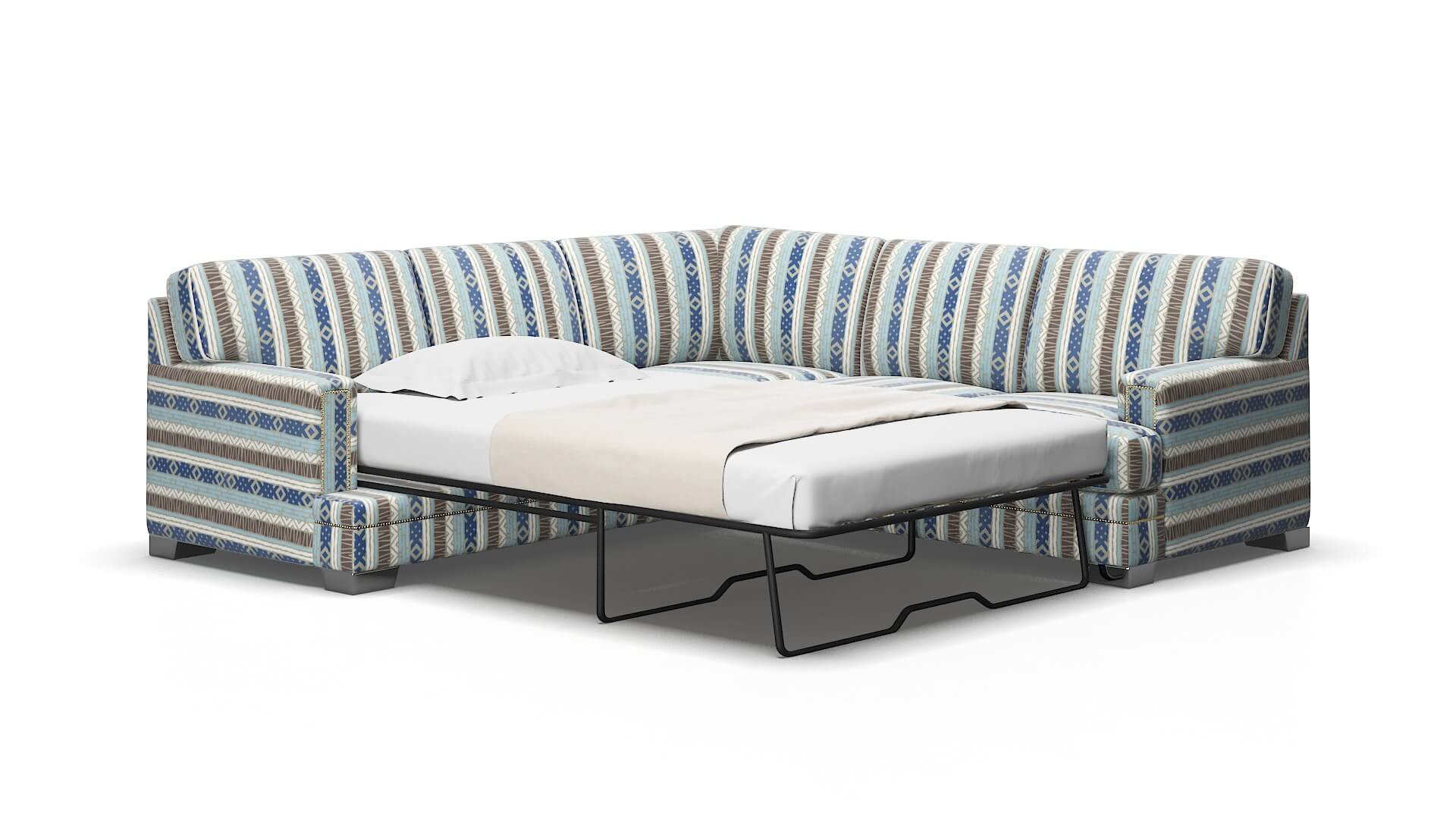 Barcelona Bodhi Indigo Sectional Sleeper Espresso legs 2
