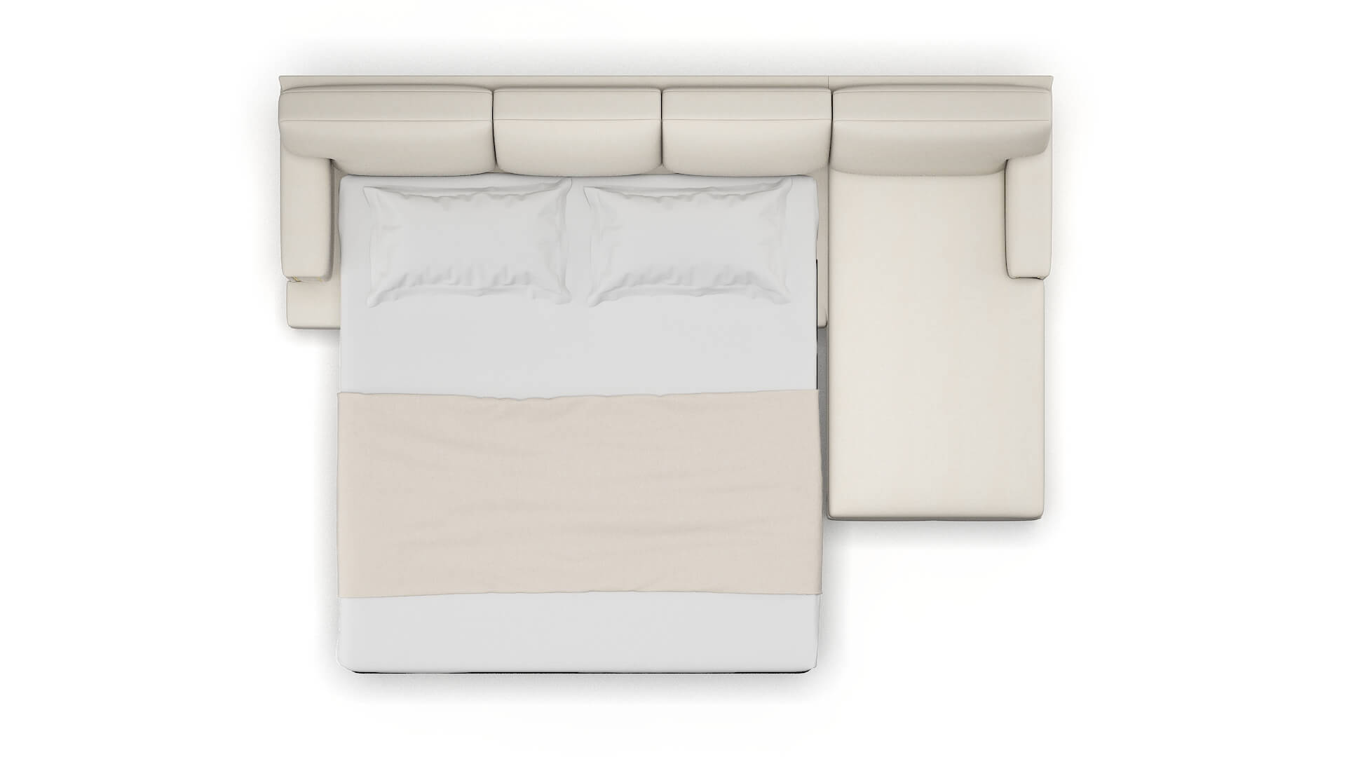 Barcelona Bungalow Ivory Panel Sleeper Espresso legs 3