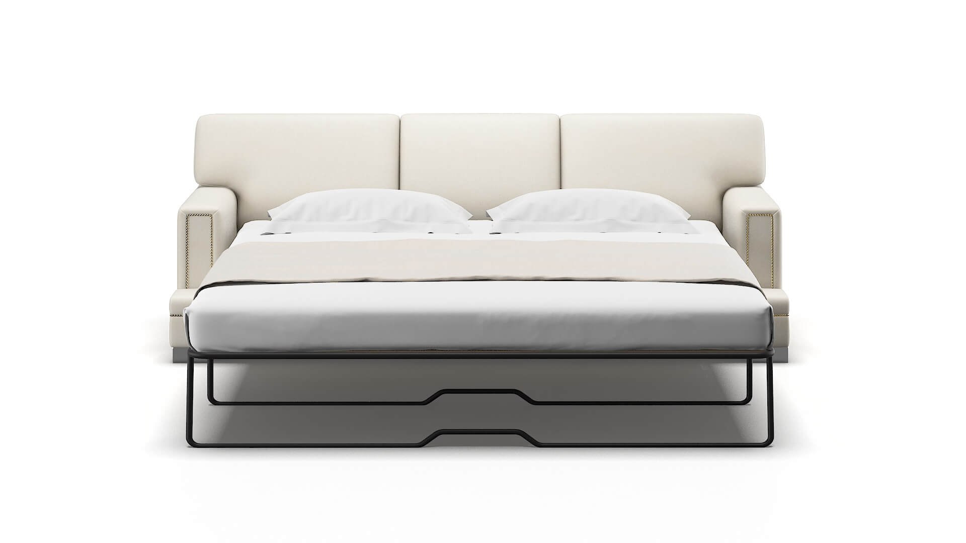 Barcelona Bungalow Ivory Sofa Sleeper Espresso legs 1