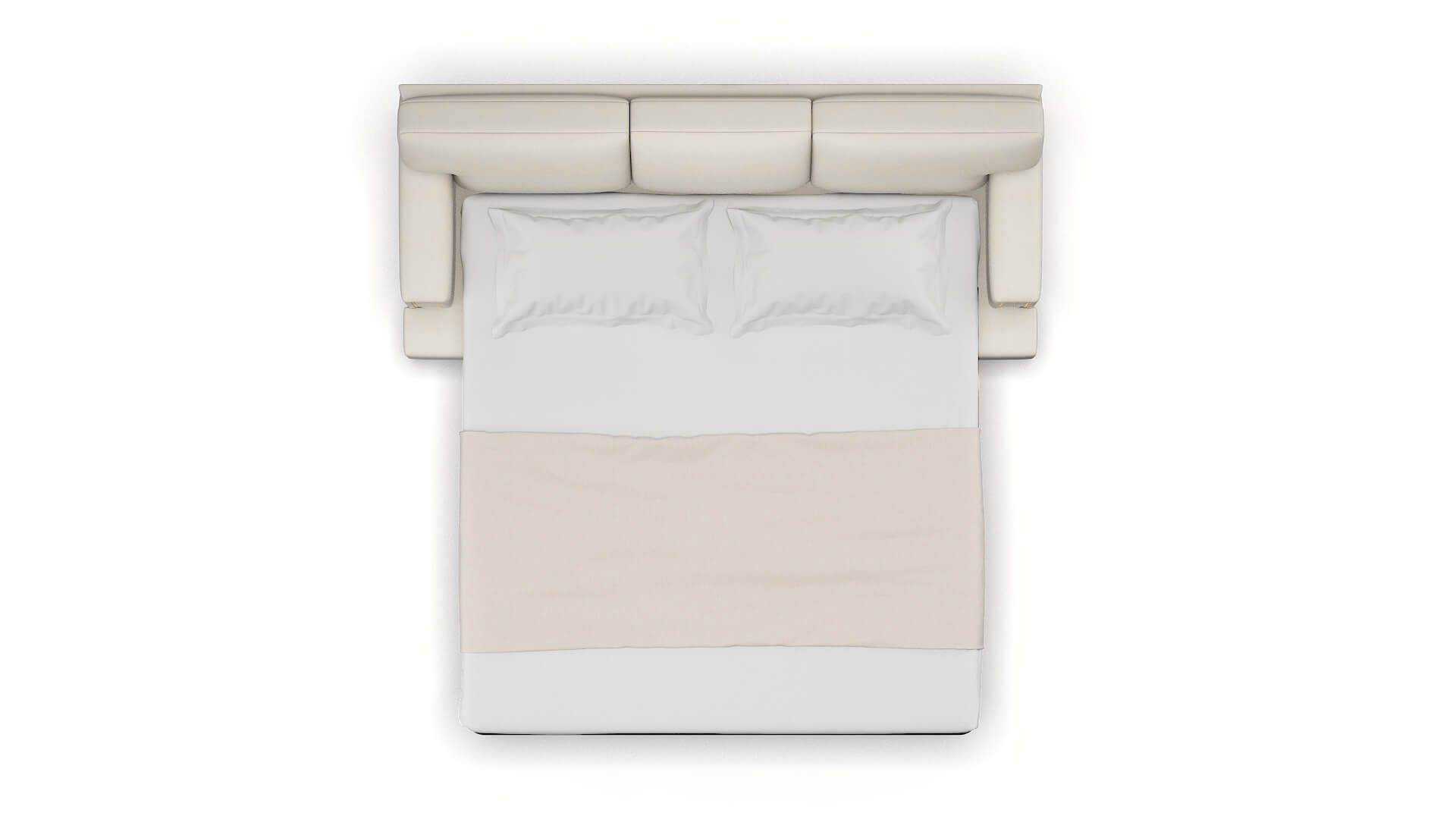 Barcelona Bungalow Ivory Sofa Sleeper Espresso legs 3