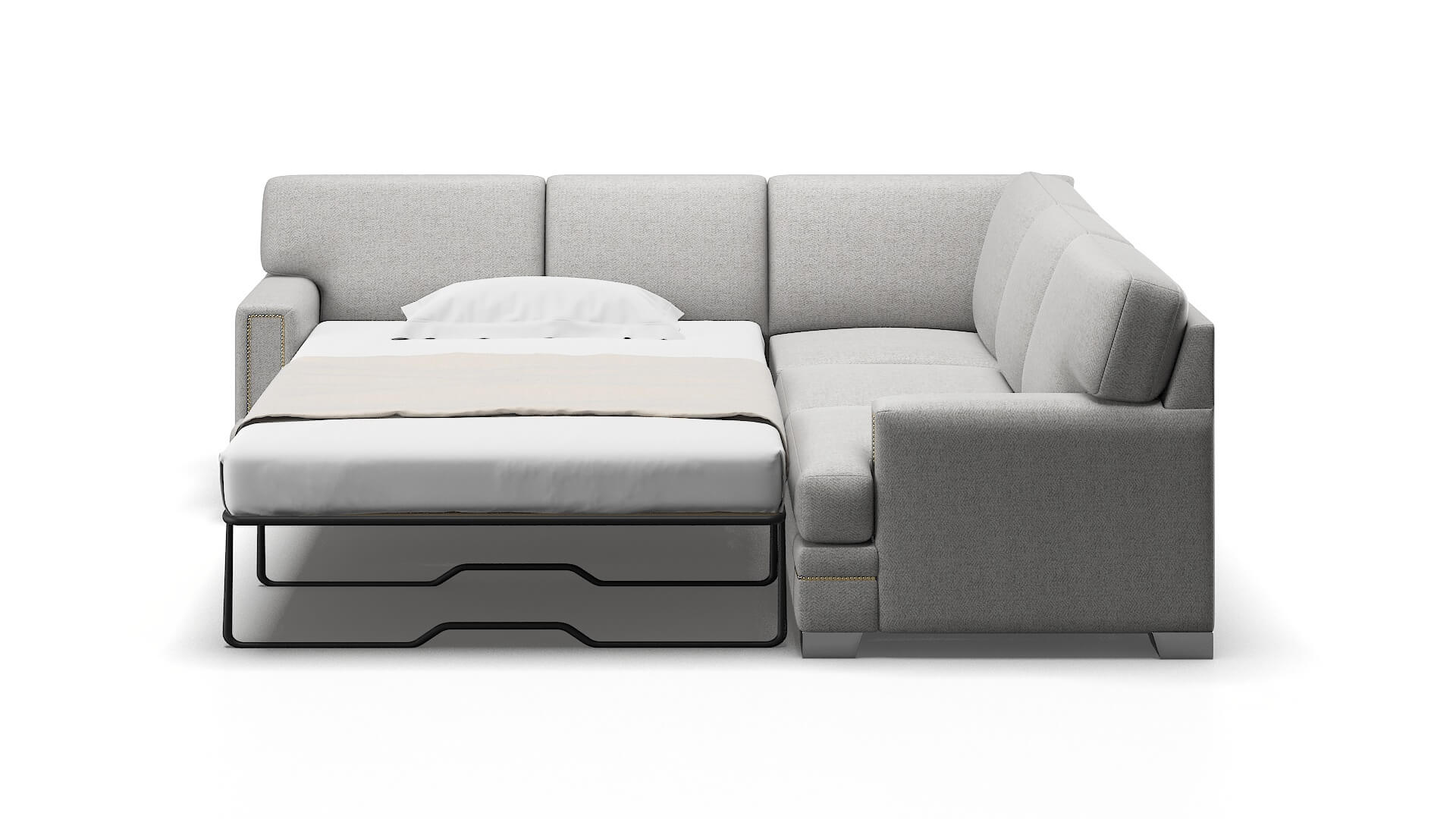 Barcelona Catalina Silver Sectional Sleeper Espresso legs 1