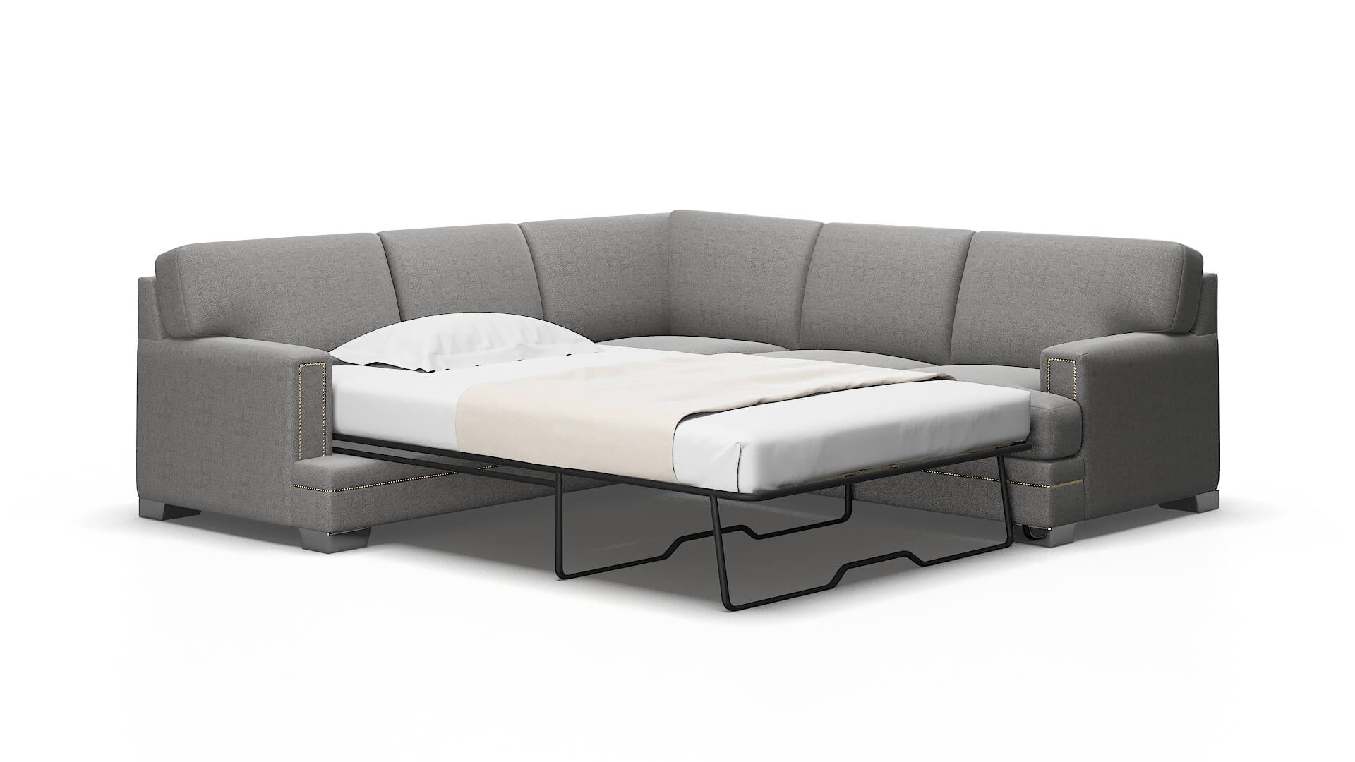 Barcelona Catalina Steel Sectional Sleeper Espresso legs 2