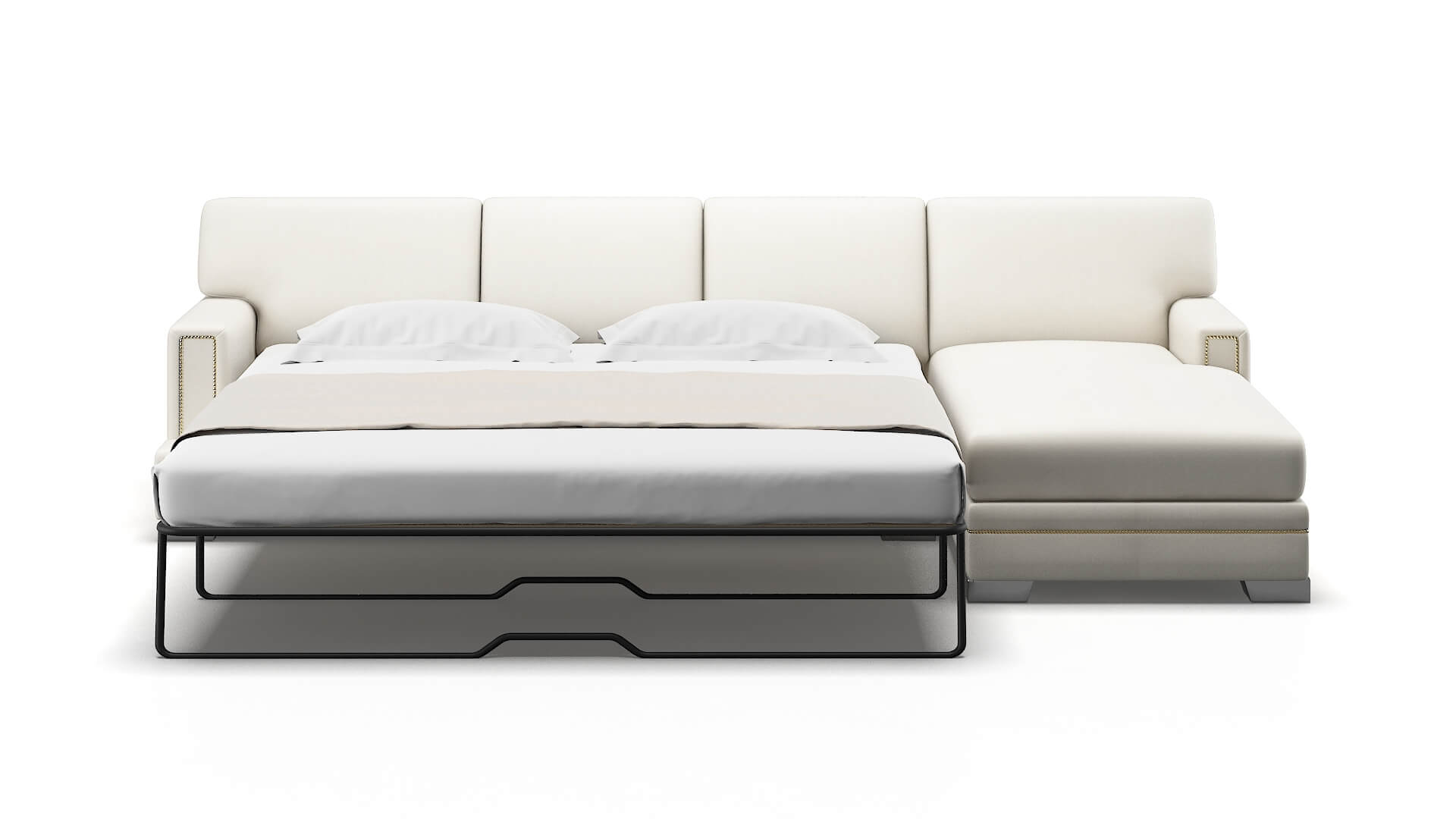 Barcelona Cosmo Ivory Panel Sleeper Espresso legs 1