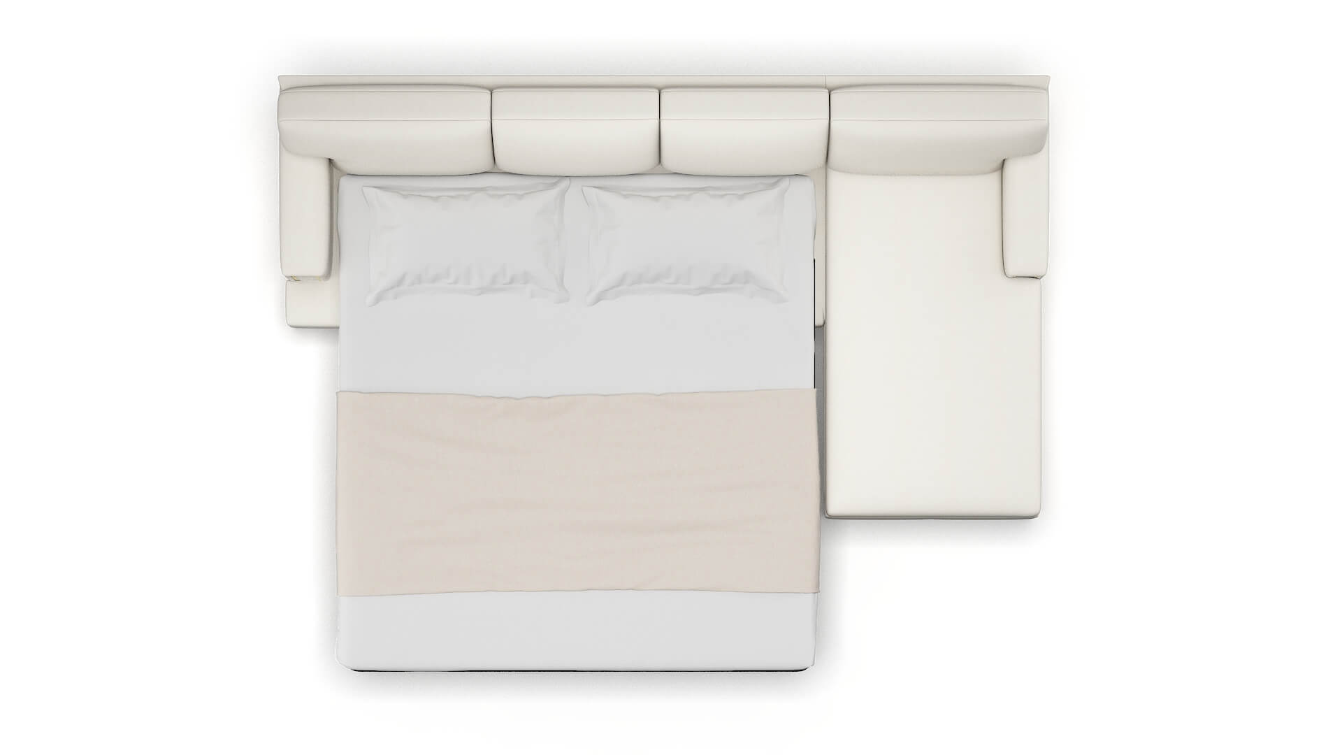 Barcelona Cosmo Ivory Panel Sleeper Espresso legs 3