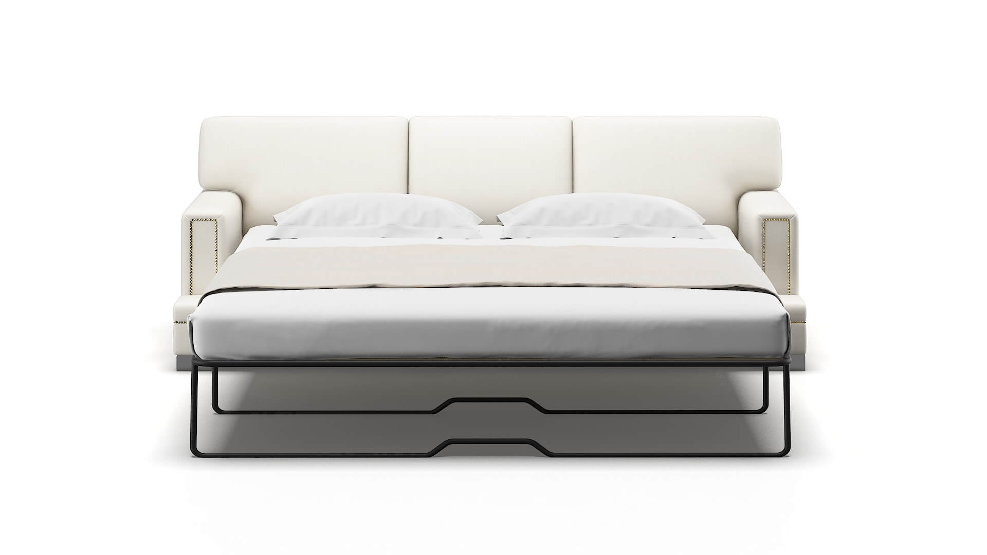 Barcelona Cosmo Ivory Sofa Sleeper Espresso legs 1