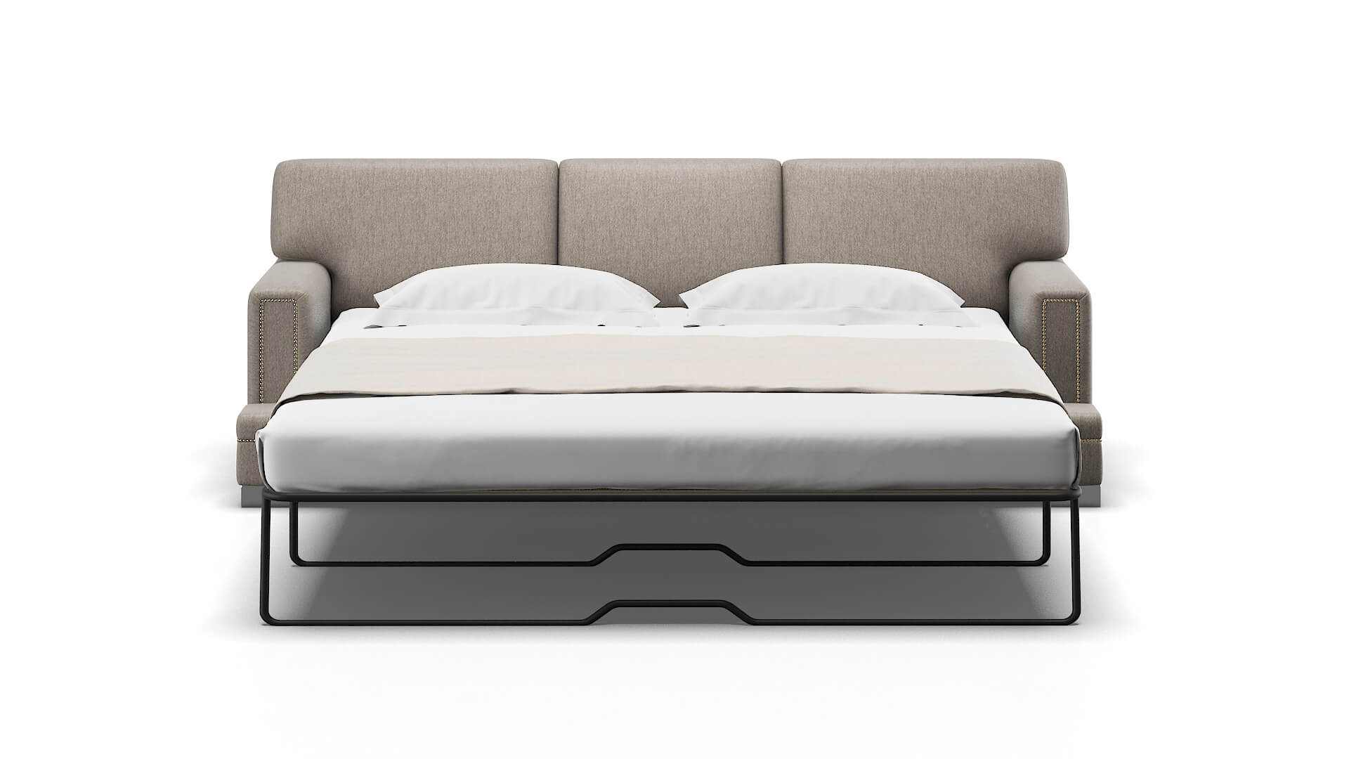 Barcelona Cosmo Taupe Sofa Sleeper Espresso legs 1