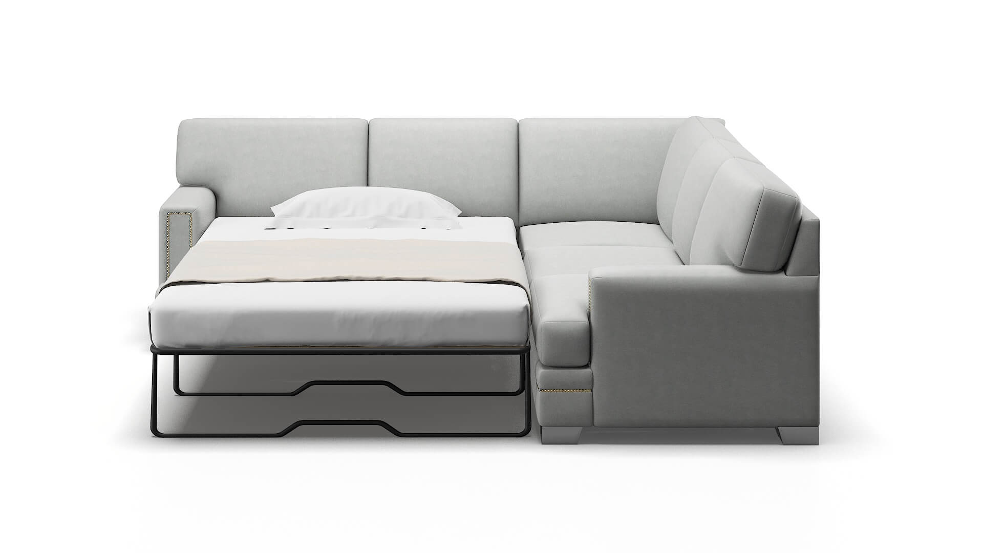 Barcelona Dawson Platinum Sectional Sleeper Espresso legs 1