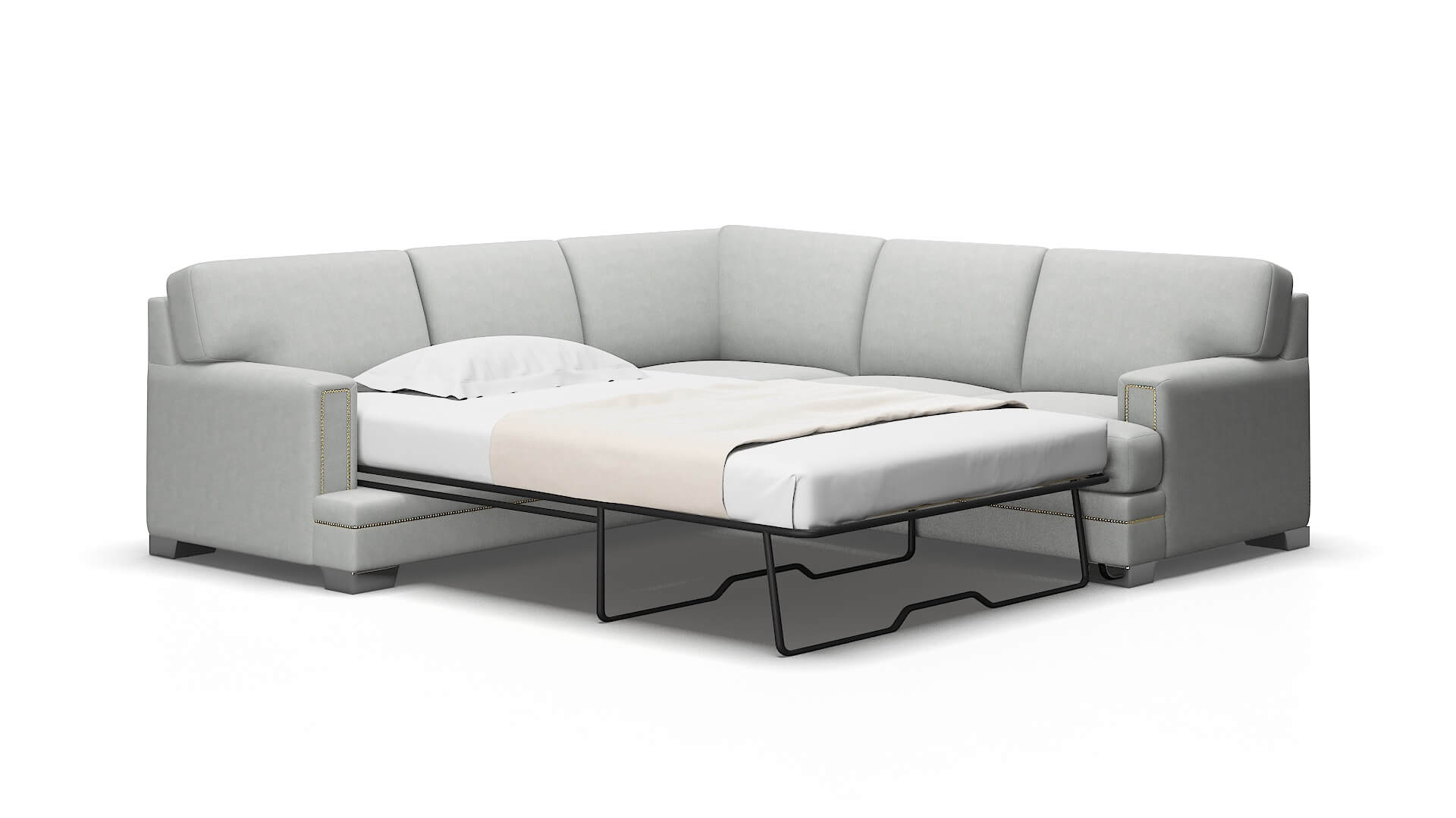 Barcelona Dawson Platinum Sectional Sleeper Espresso legs 2