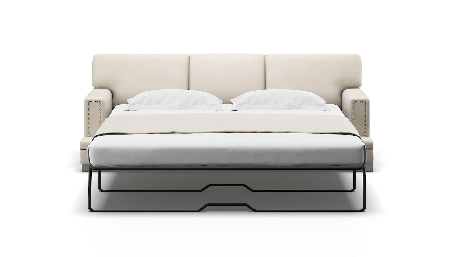 Barcelona Dawson Sand Sofa Sleeper Espresso legs 1