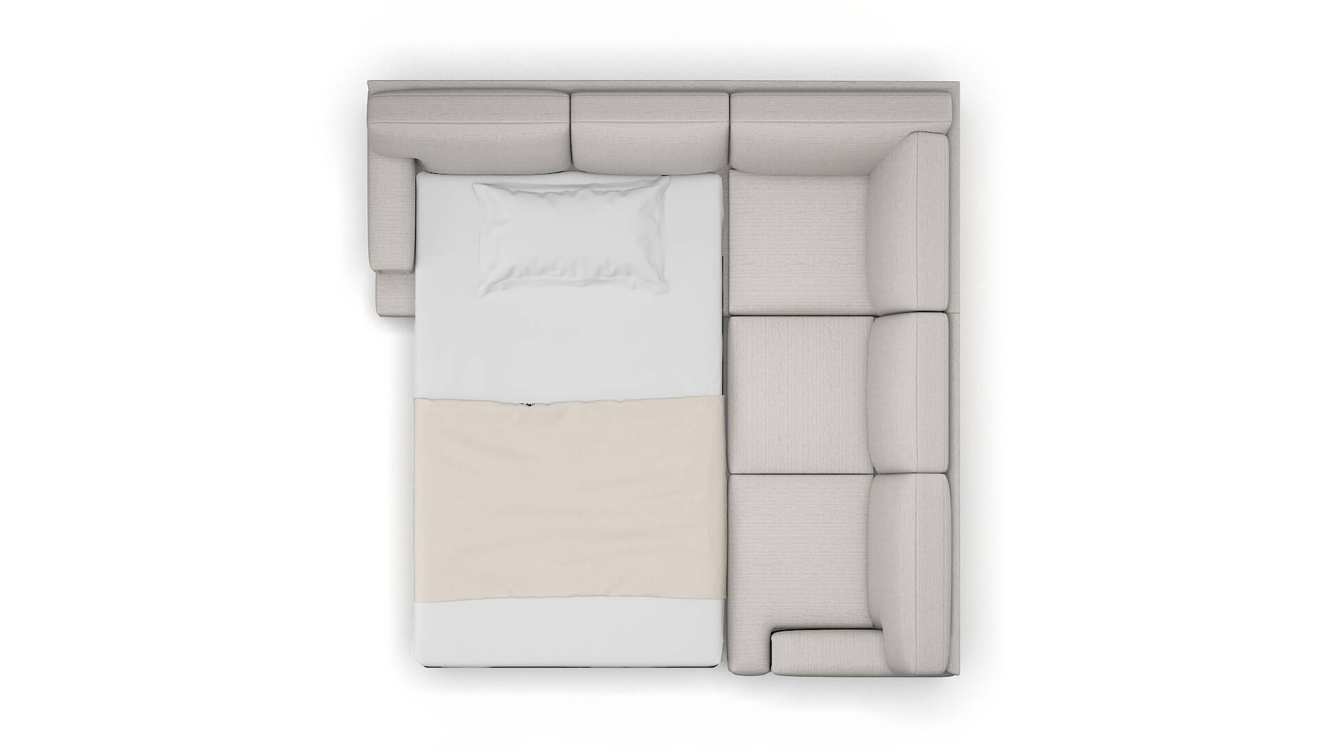 Barcelona Derby Grey Sectional Sleeper Espresso legs 3