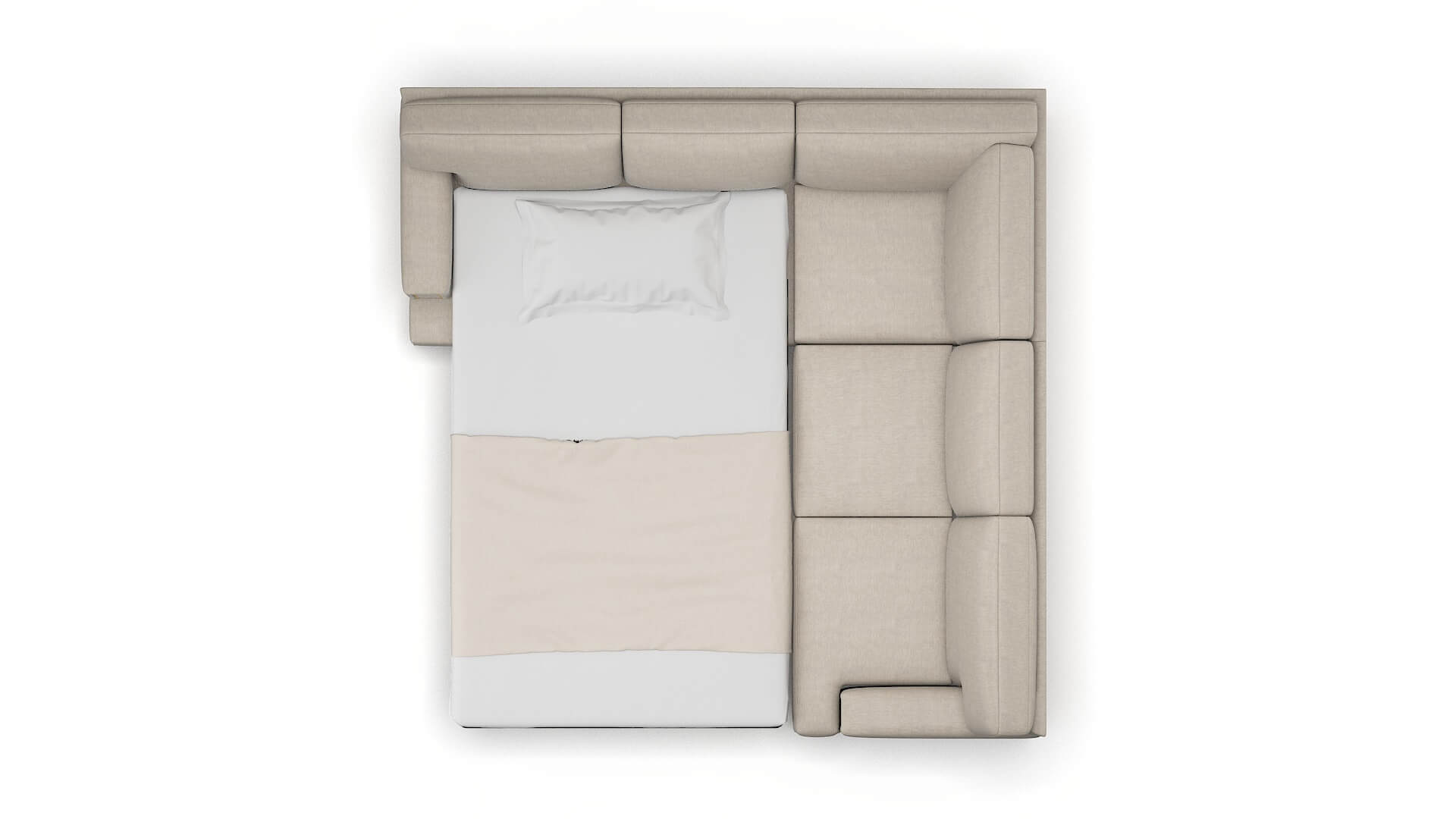 Barcelona Derby Linen Sectional Sleeper Espresso legs 3