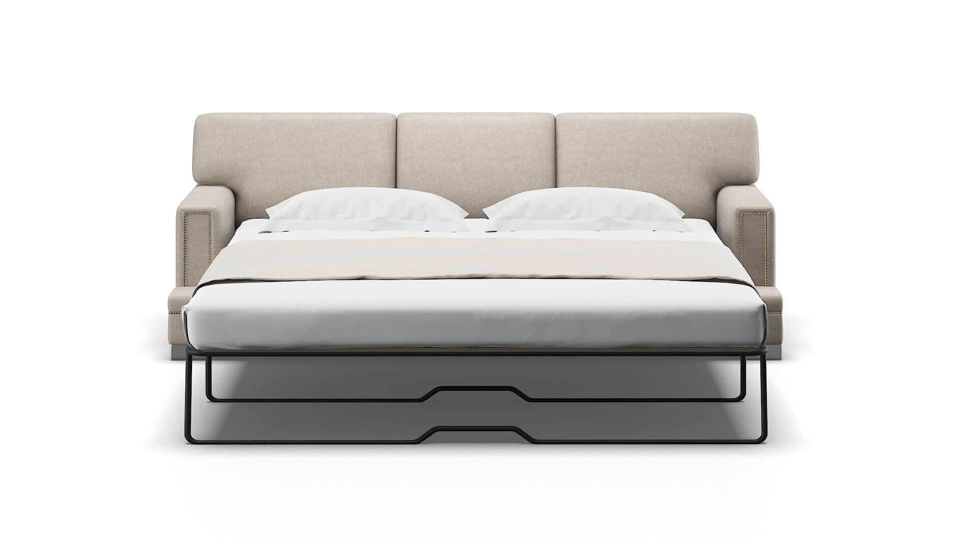 Barcelona Derby Linen Sofa Sleeper Espresso legs 1