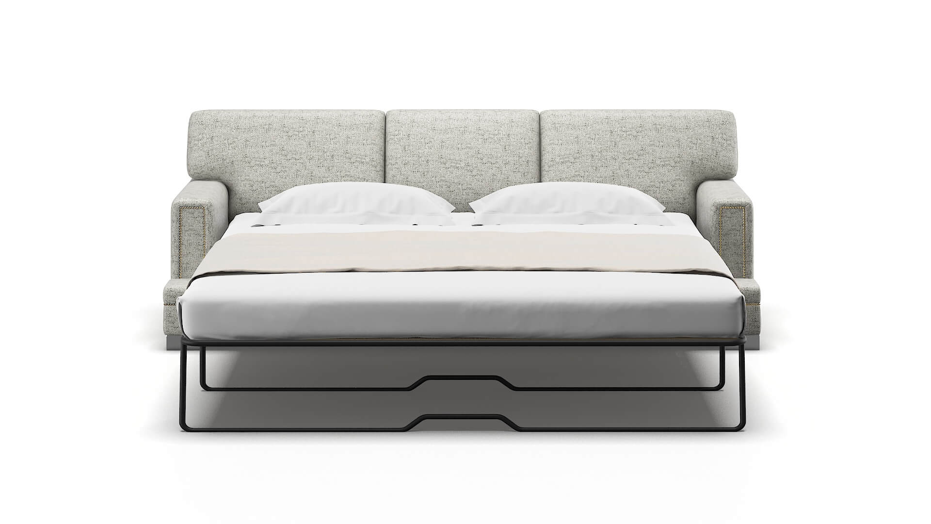 Barcelona Derby Silver Sofa Sleeper Espresso legs 1