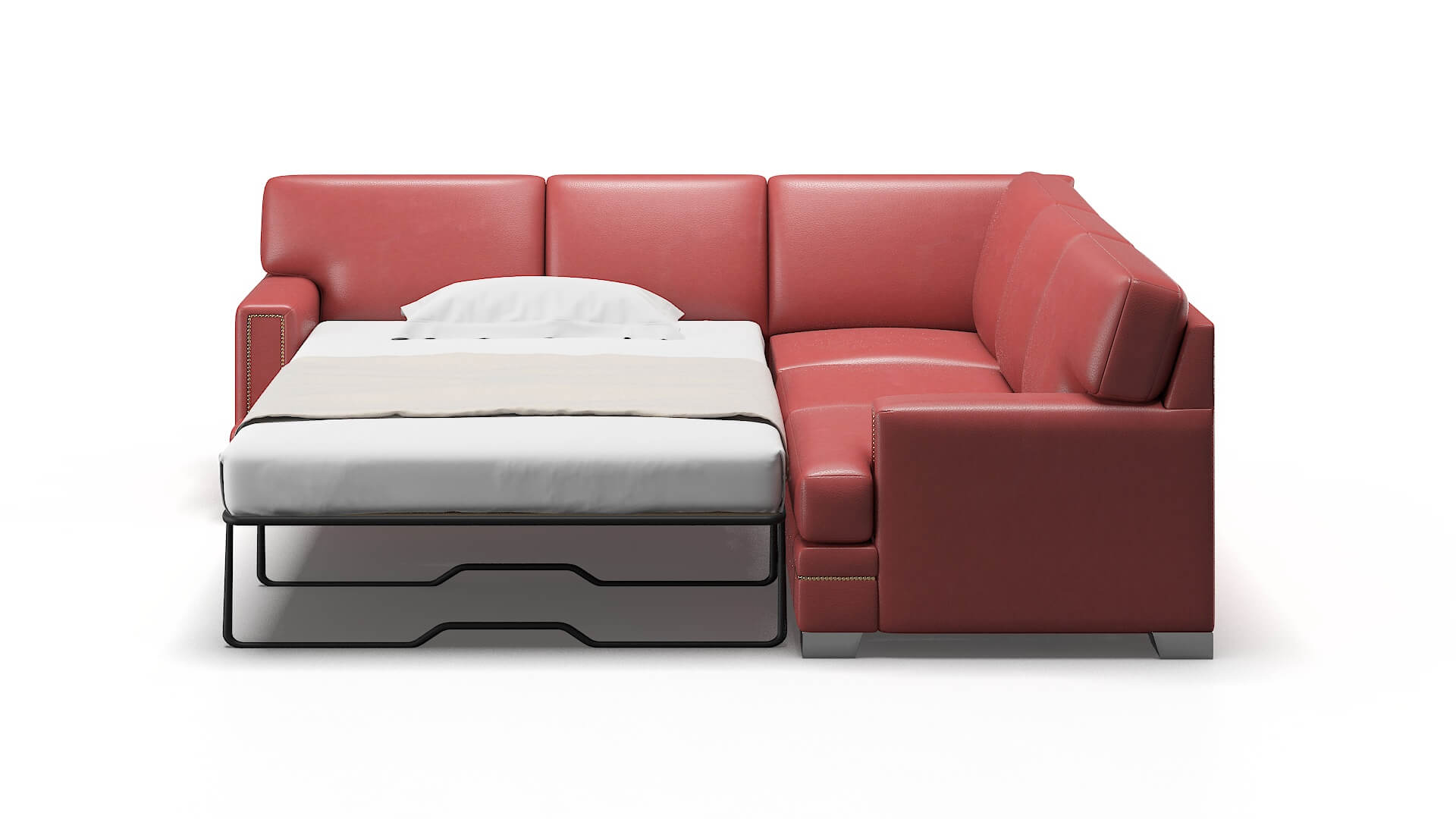 Barcelona Dillion Cordovan Sectional Sleeper Espresso legs 1