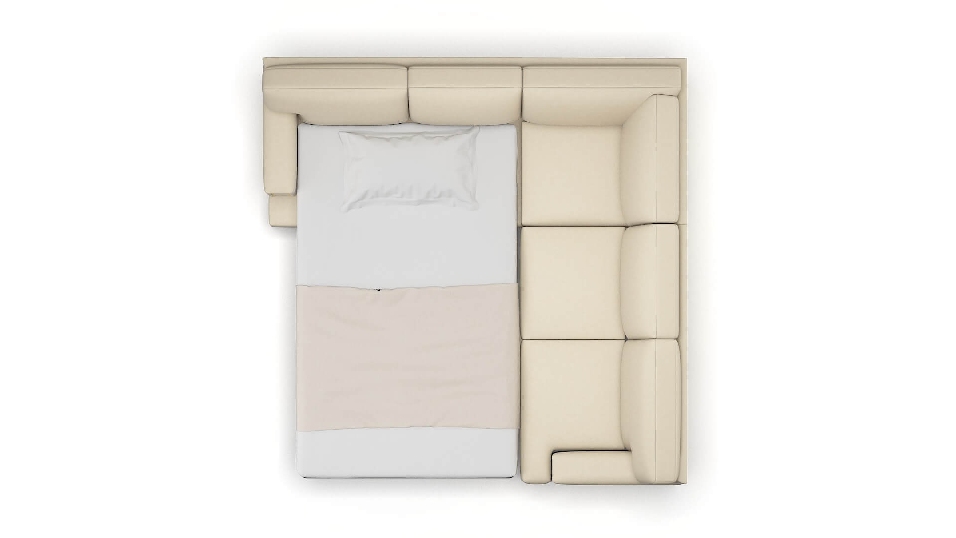 Barcelona Dream_d Almond Sectional Sleeper Espresso legs 3