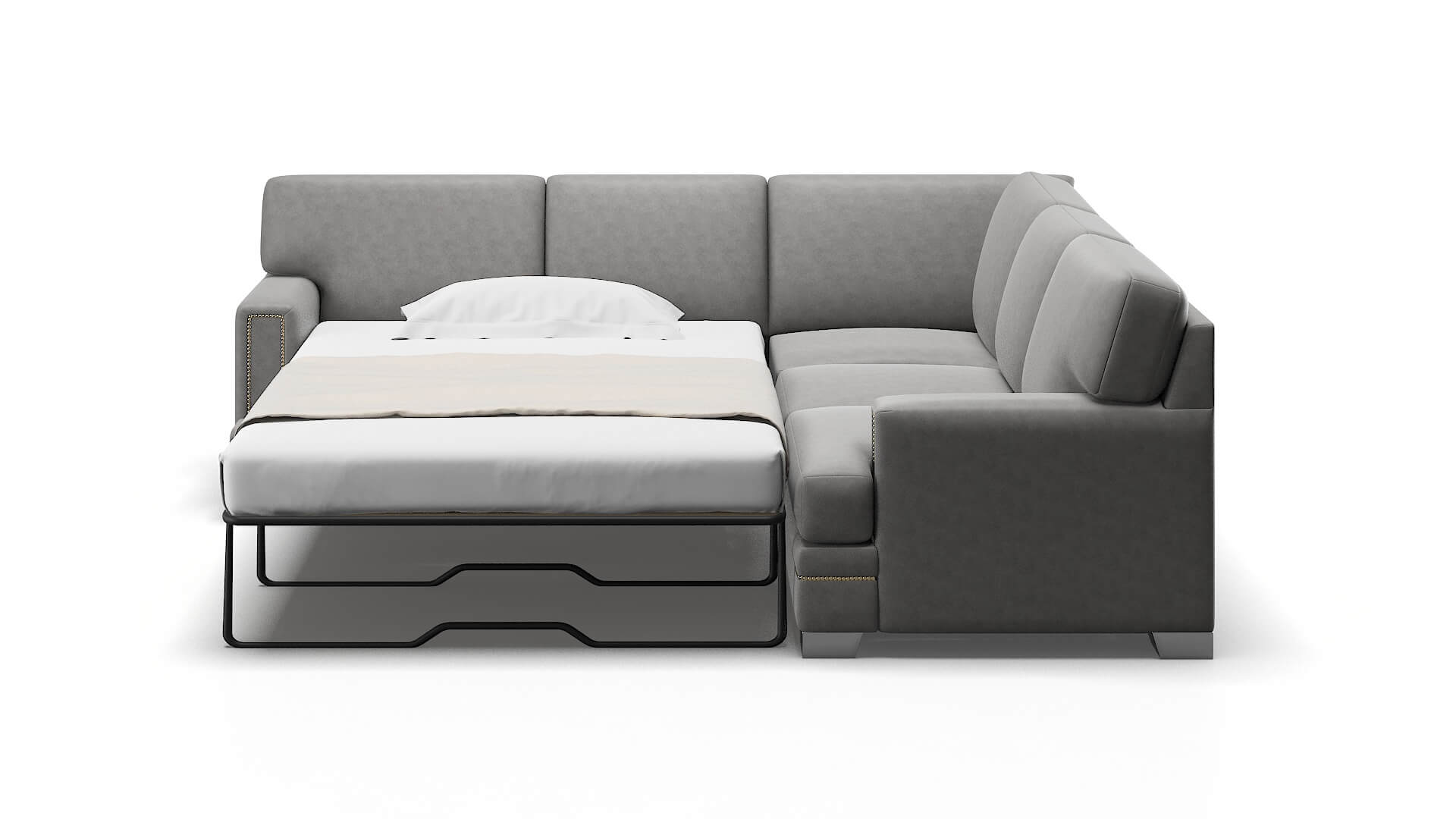 Barcelona Dream_d Charcoal Sectional Sleeper Espresso legs 1