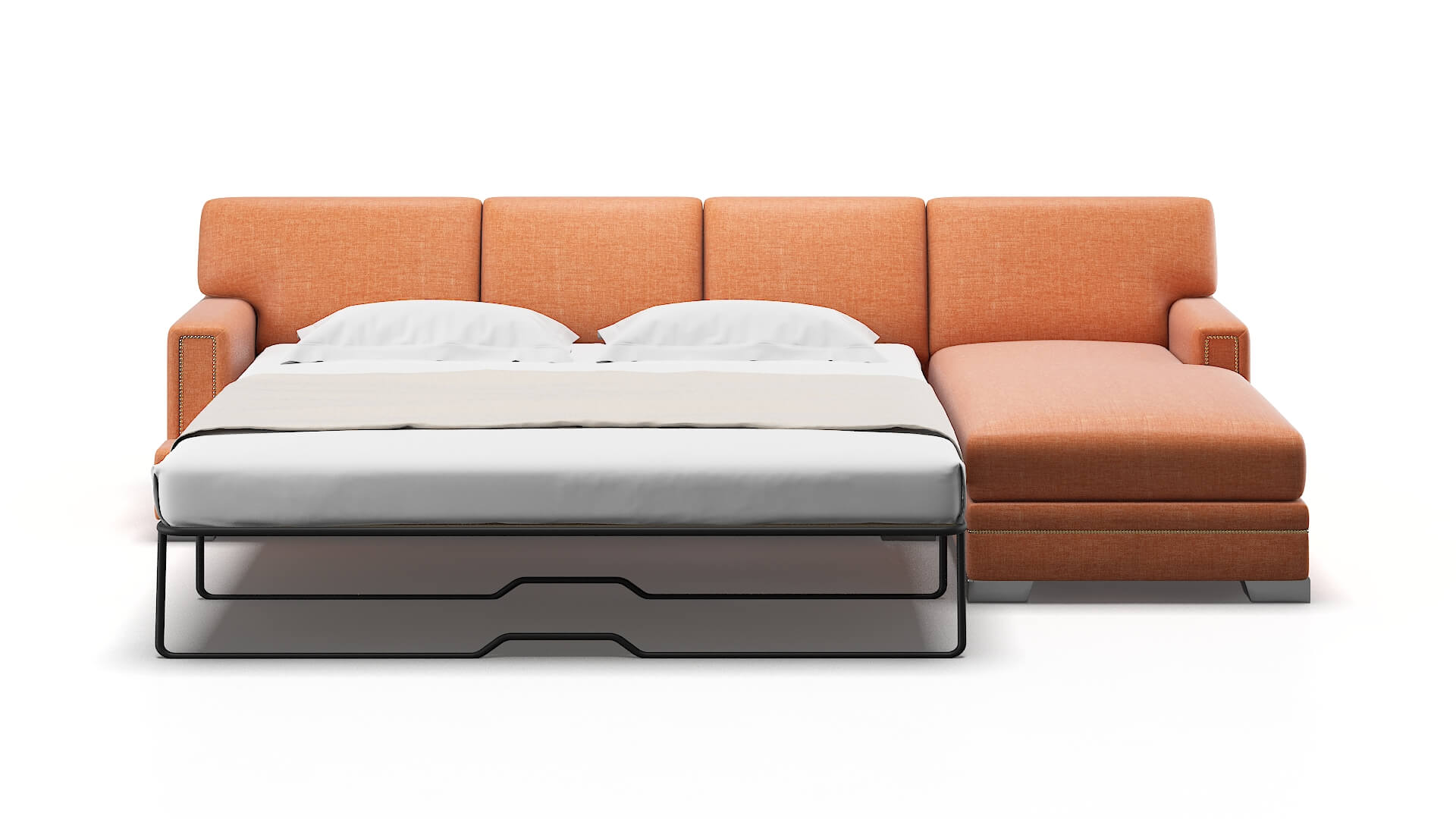 Barcelona Durham Tangerine Panel Sleeper Espresso legs 1