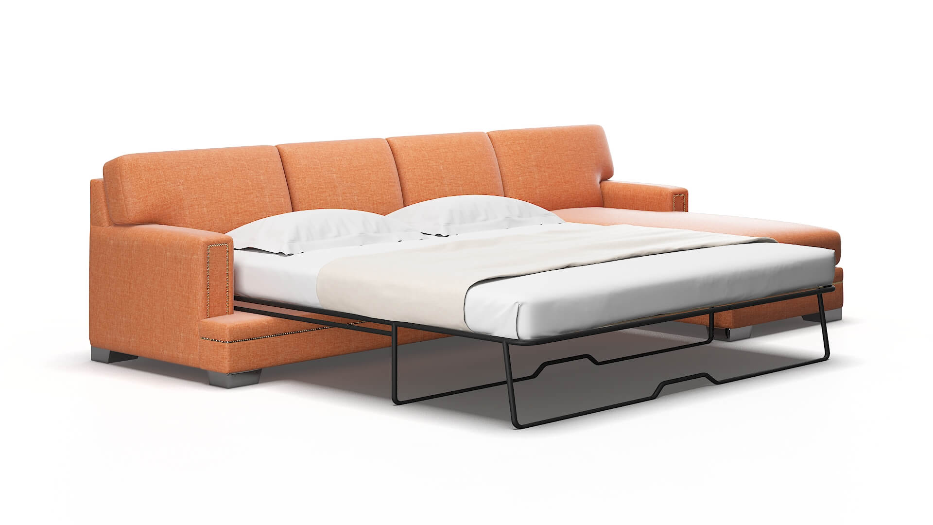 Barcelona Durham Tangerine Panel Sleeper Espresso legs 2