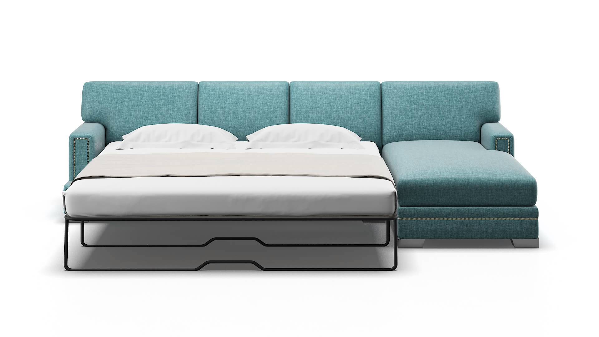Barcelona Elliot Teal Panel Sleeper Espresso legs 1