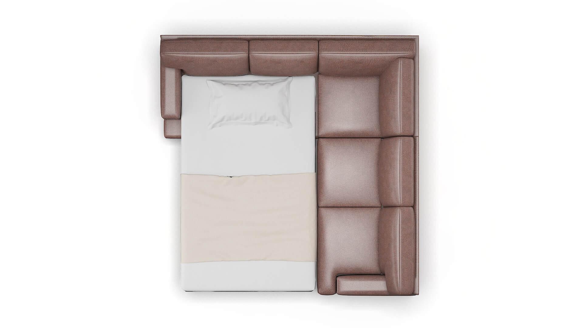 Barcelona Ford Brown Sectional Sleeper Espresso legs 3