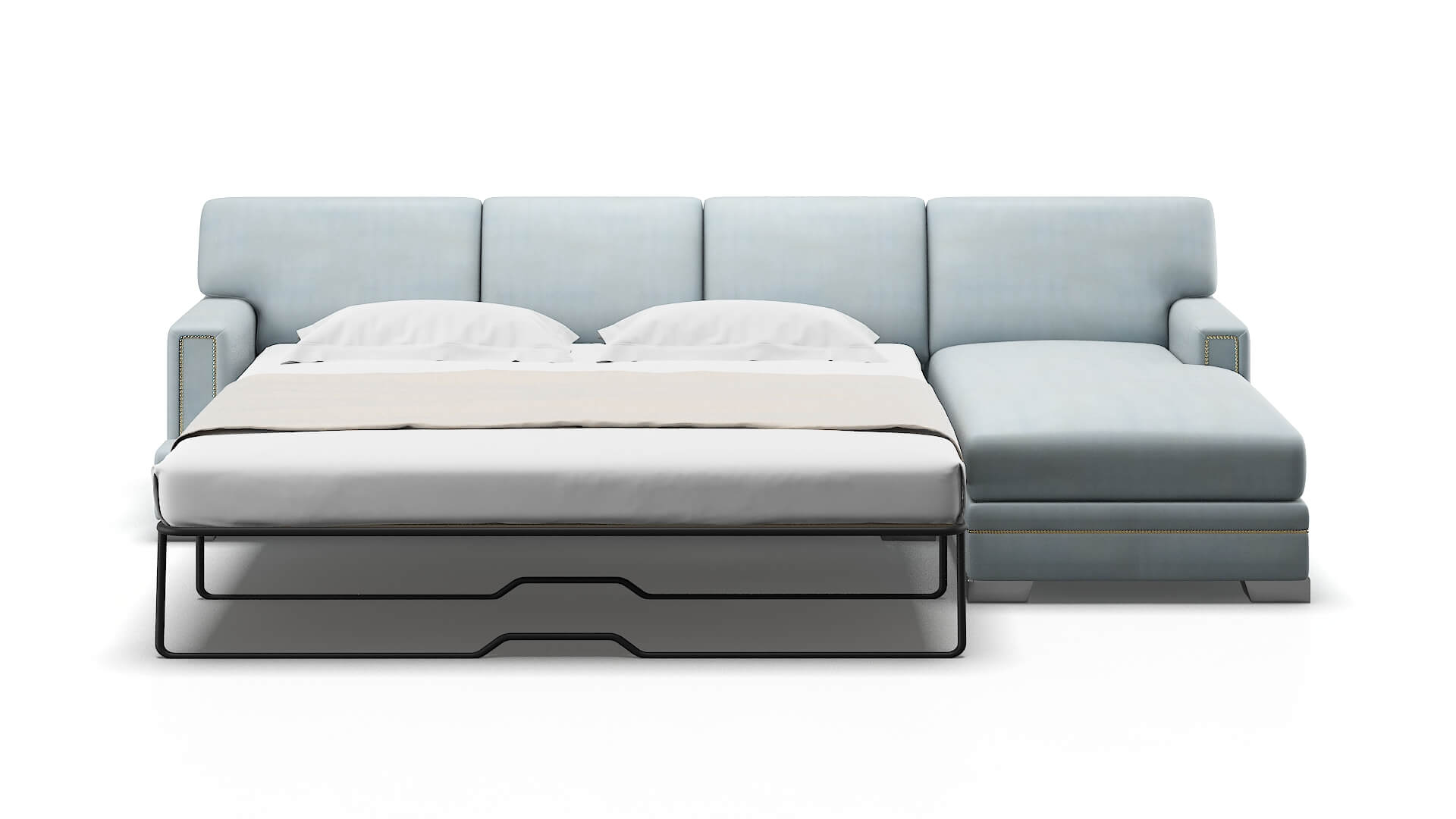 Barcelona Hathaway Aqua Panel Sleeper Espresso legs 1