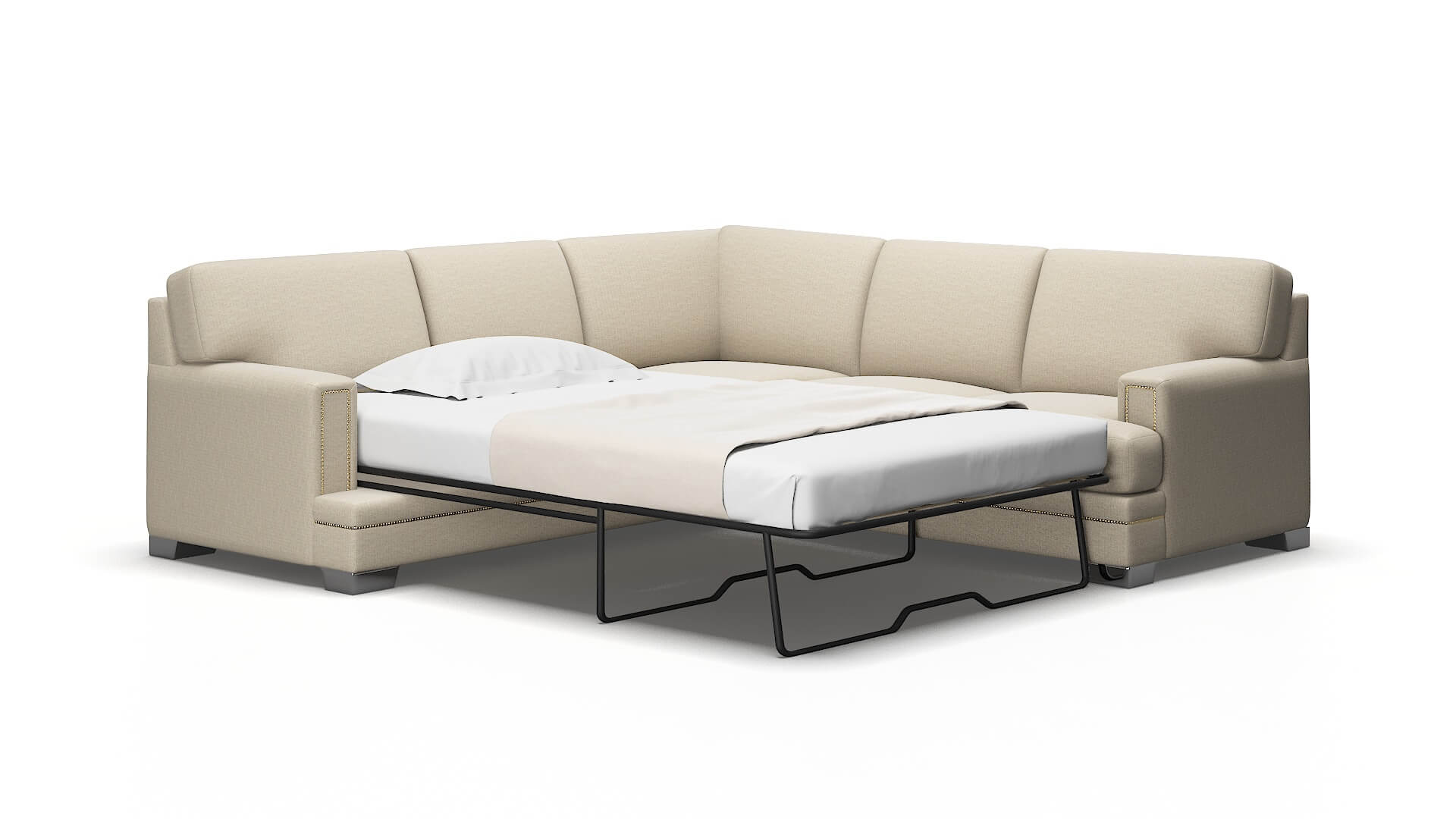 Barcelona Insight Barley Sectional Sleeper Espresso legs 2