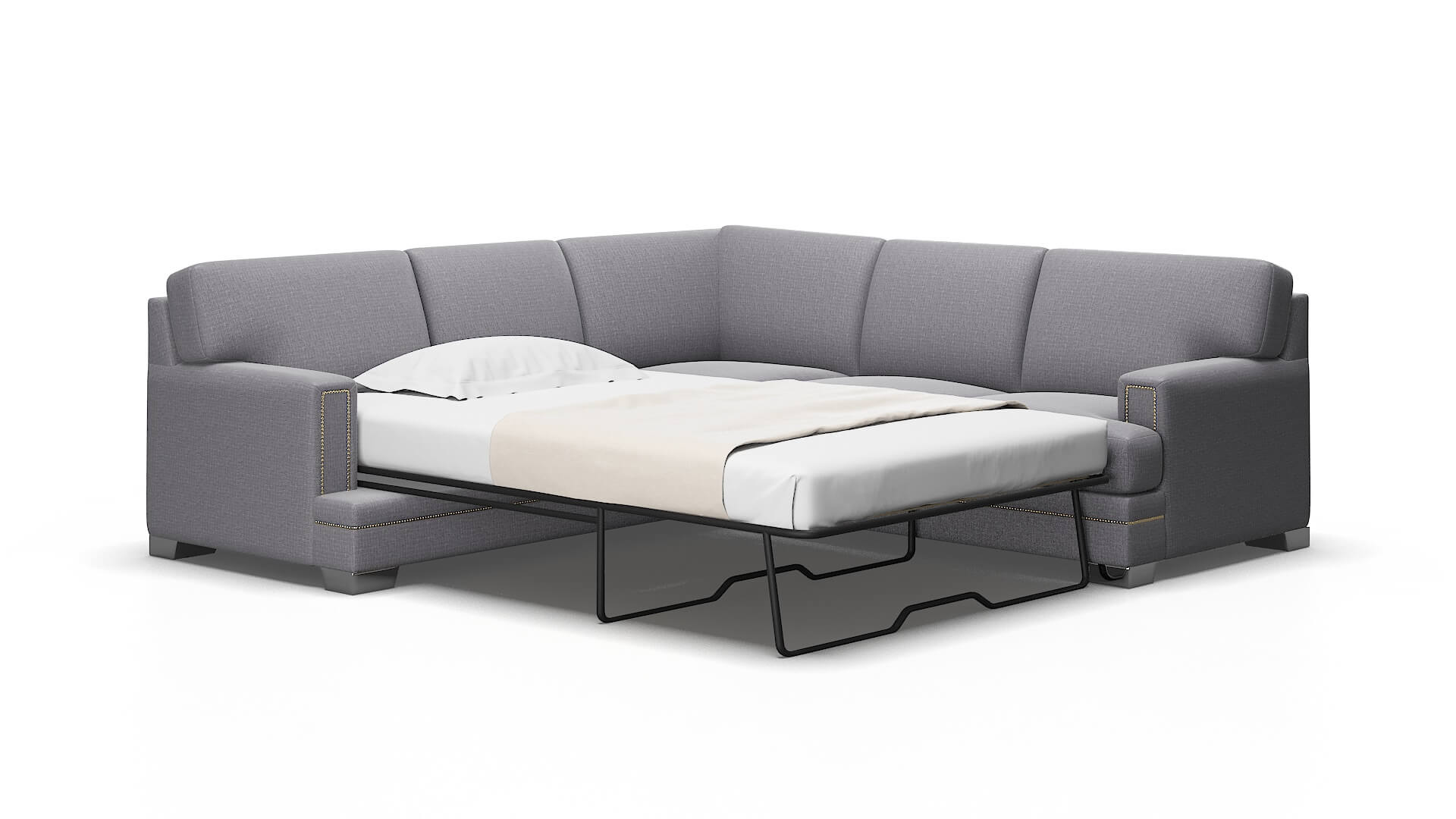 Barcelona Insight Denim Sectional Sleeper Espresso legs 2